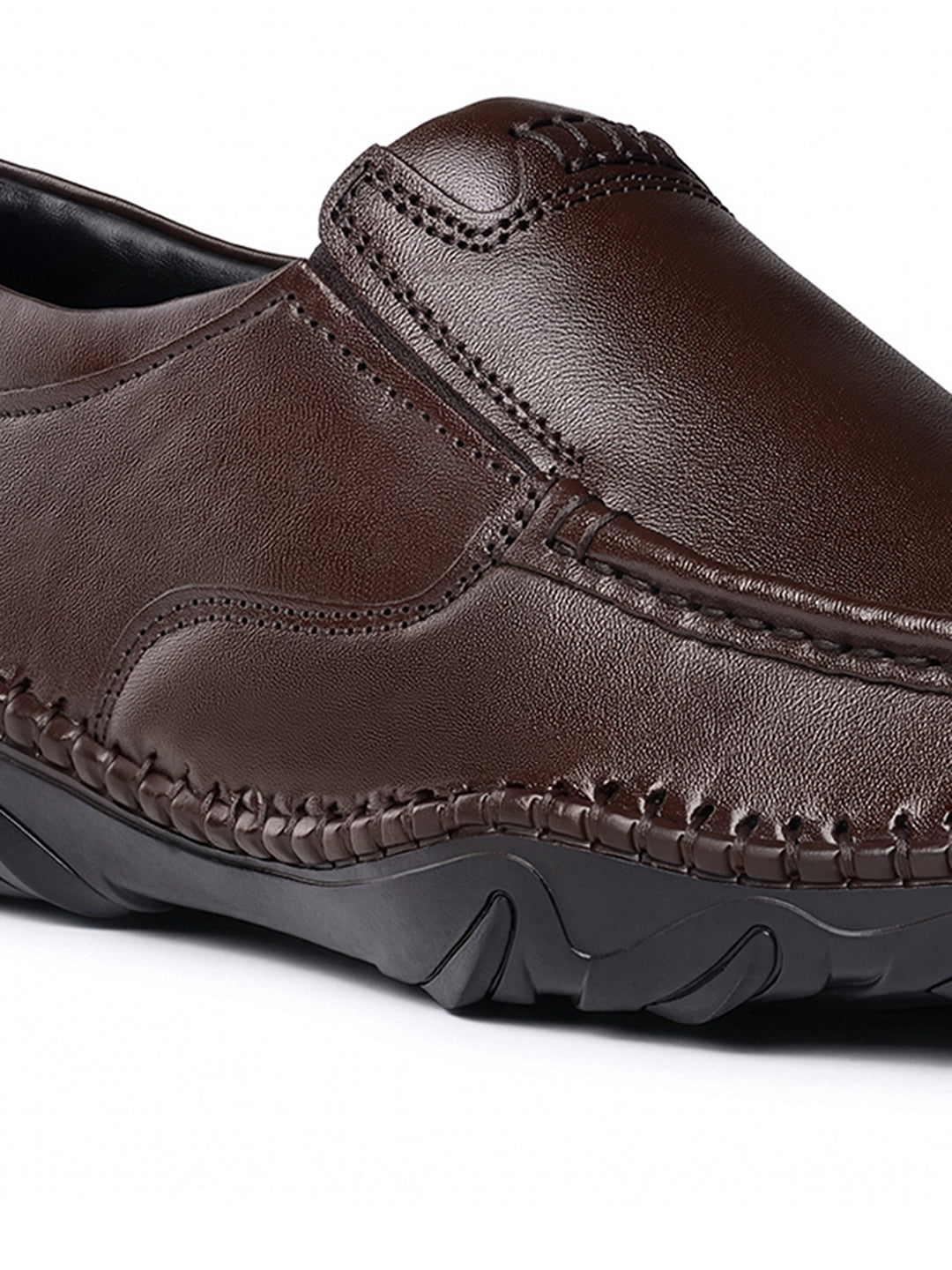 Brunette Brown Genuine Leather Ultra Lightweight Slip-On Shoes