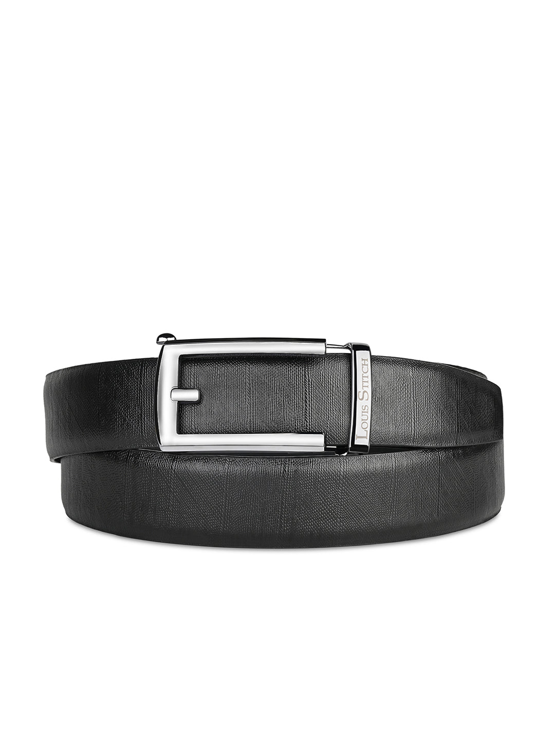 Premium VT Leather Men's Chrome Buckle Auto Lock Belt