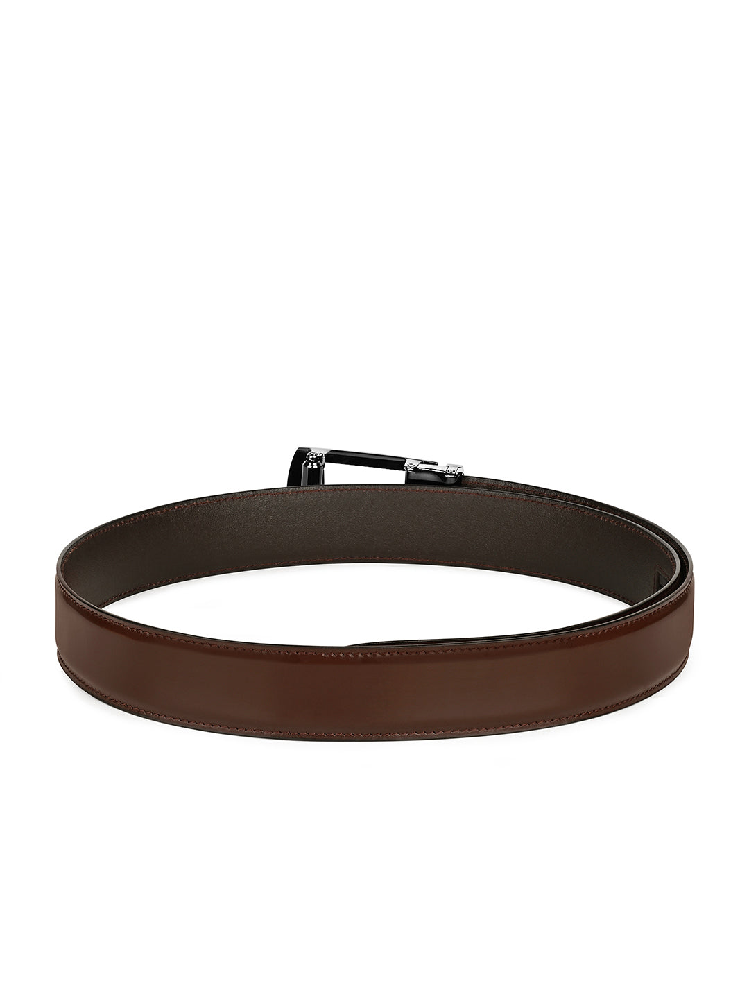 Premium VT Leather Men's Chrome Buckle Auto Lock Belt