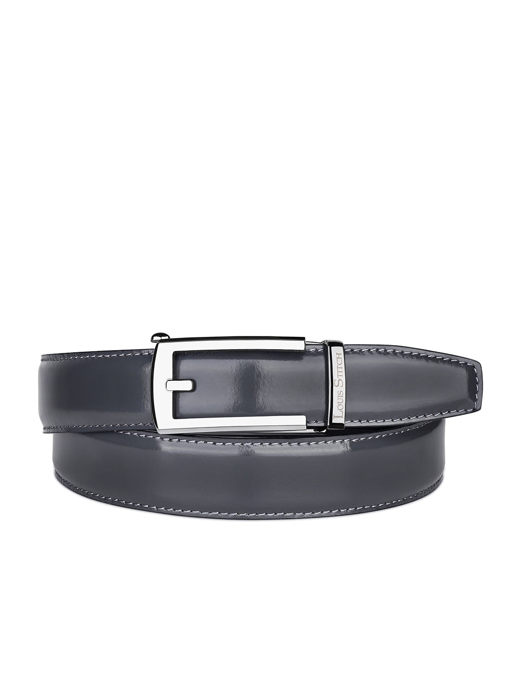 Premium VT Leather Men's Chrome Buckle Auto Lock Belt