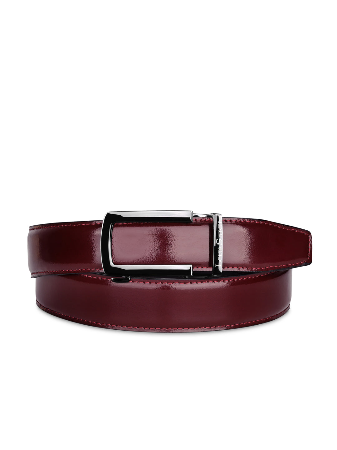 Premium VT Leather Men's Gunmetal Black Buckle Auto Lock Belt