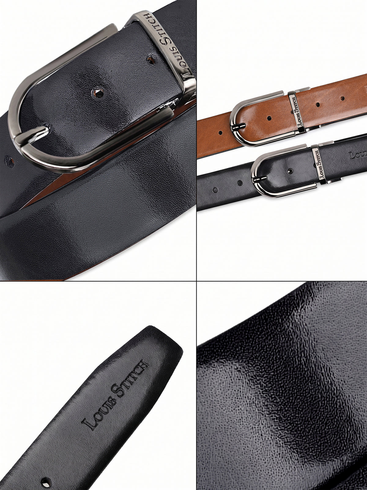 Handcrafted Spanish Leather Reversible Belt For Men