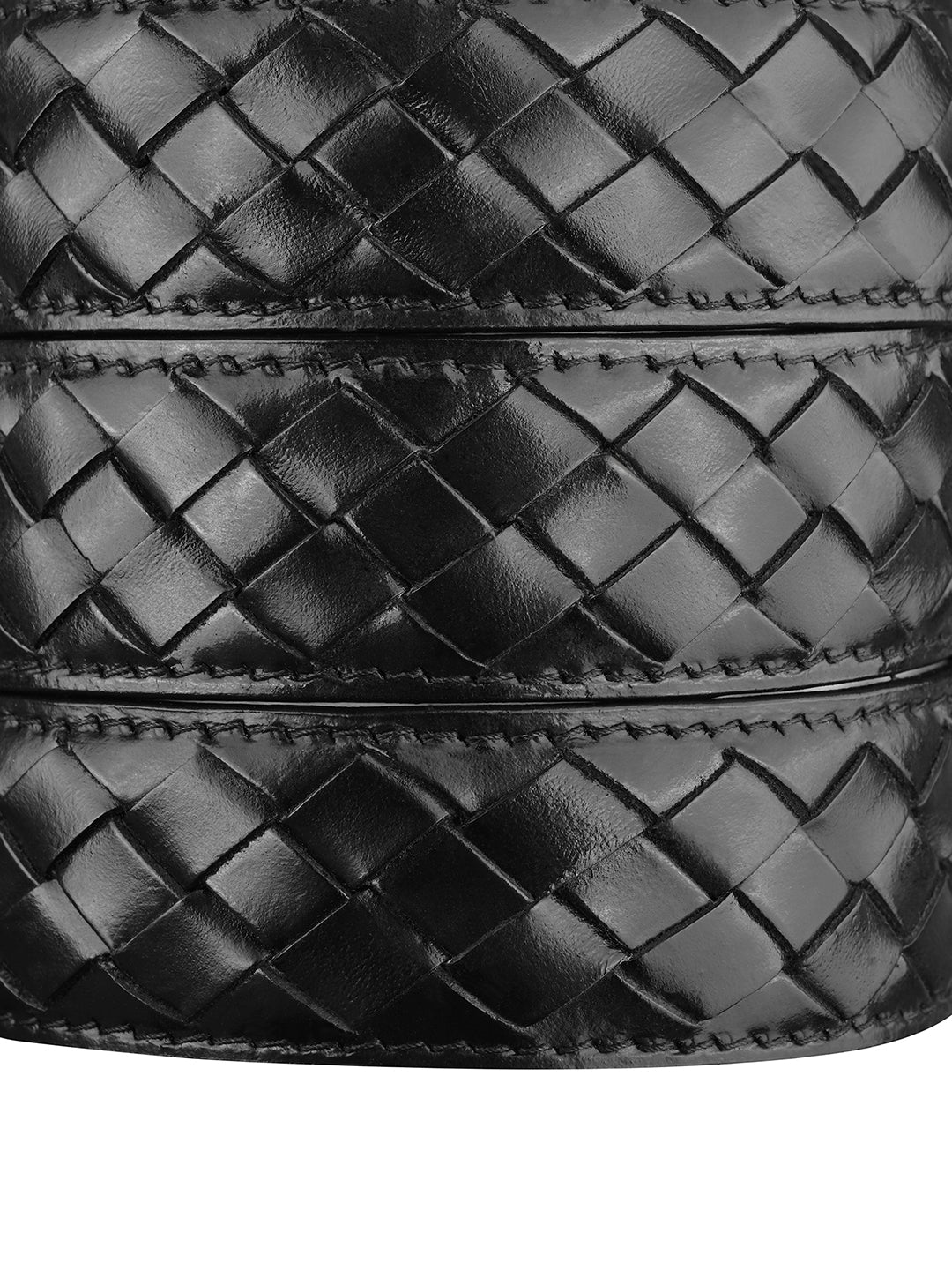 Premium VT Leather Men's Gunmetal Black Buckle Auto Lock Belt