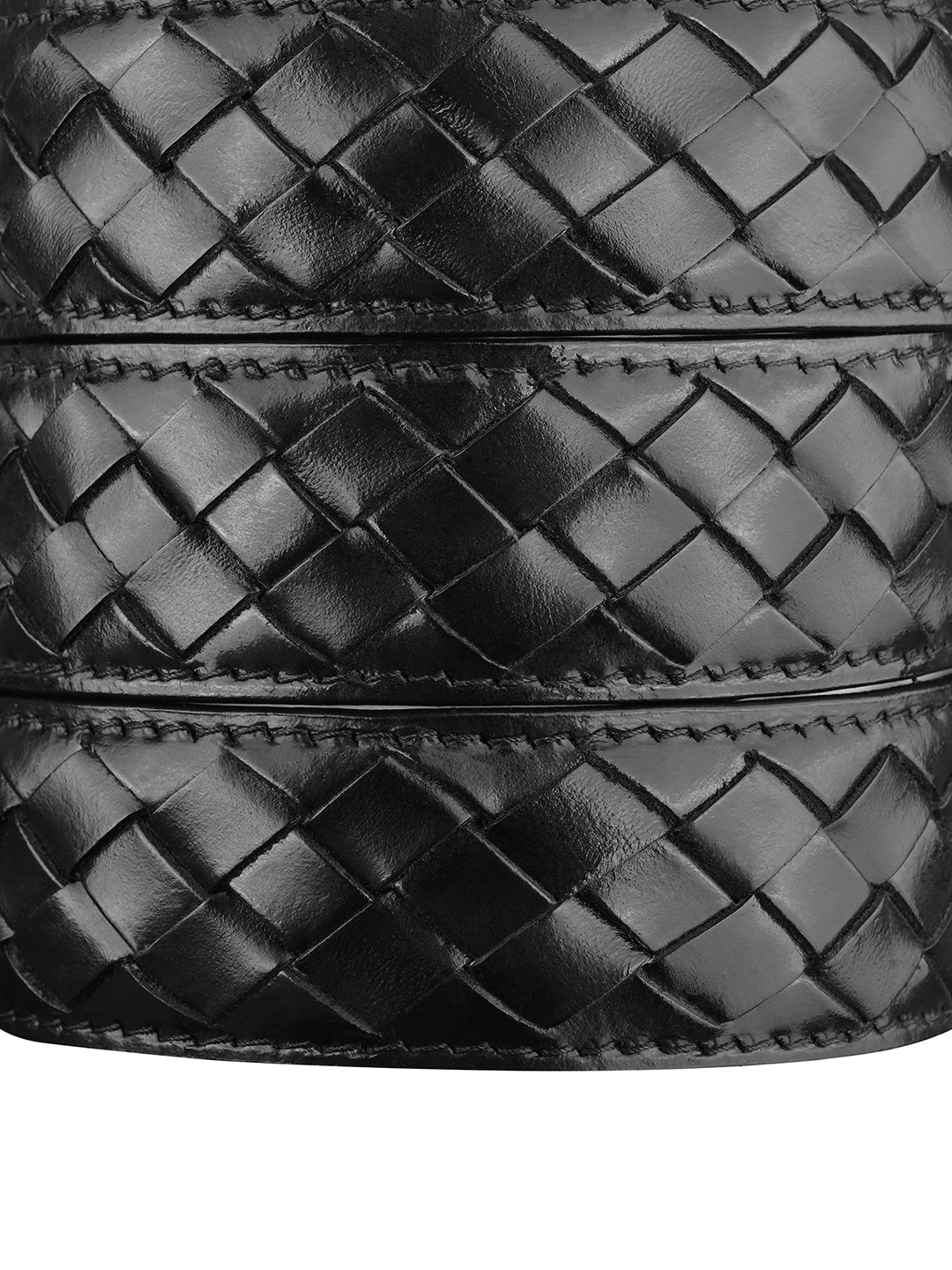 Premium VT Leather Men's Gunmetal Black Buckle Auto Lock Belt