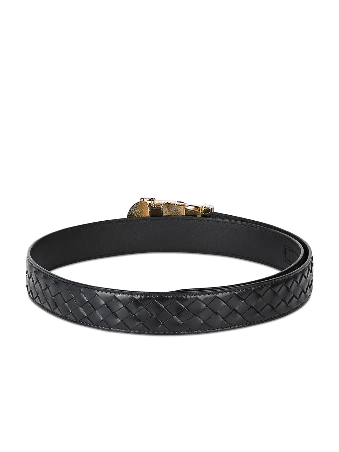 Premium VT Leather Men's Golden Buckle Auto Lock Belt