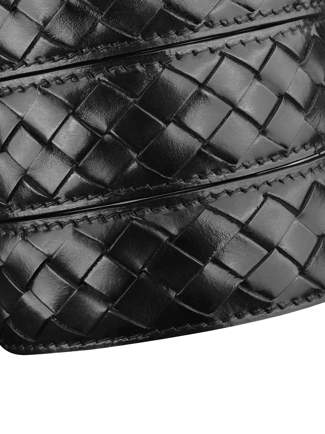 Premium VT Leather Men's Gunmetal Black Buckle Auto Lock Belt