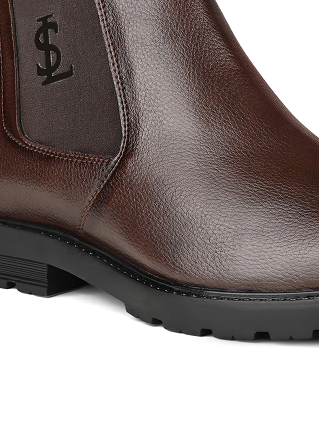 Brunette Brown Mid-Top Ankle Slip-On Chelsea Boots