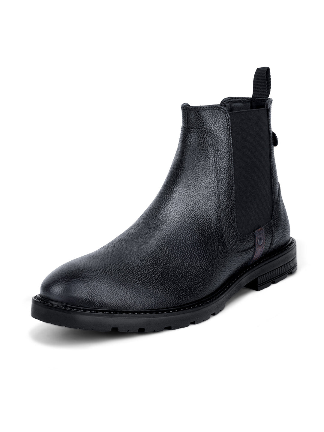 Jet Black Handcrafted Italian Leather High Ankle Chelsea Boots
