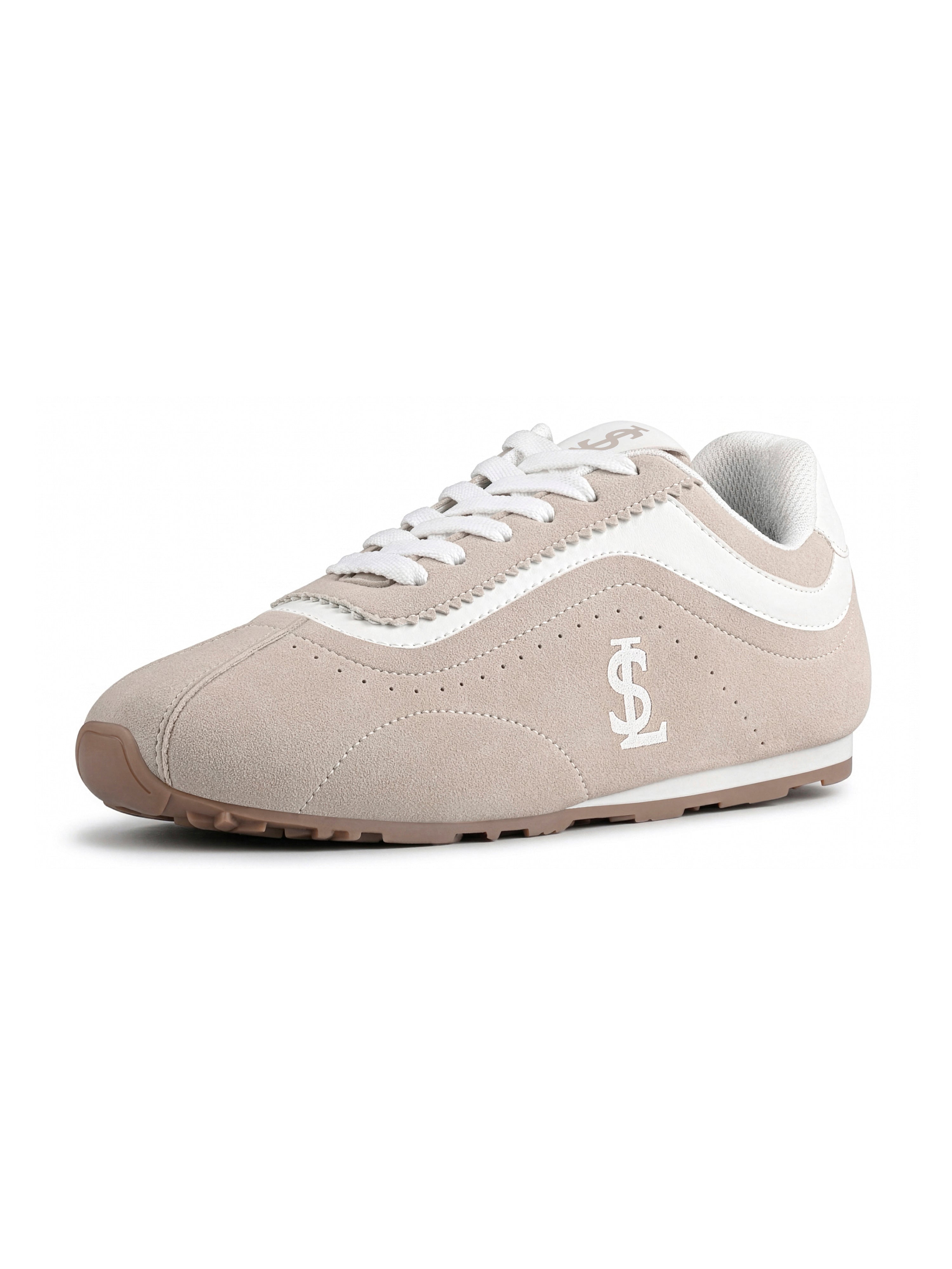 Beige Lightweight Lace-Up Sneakers