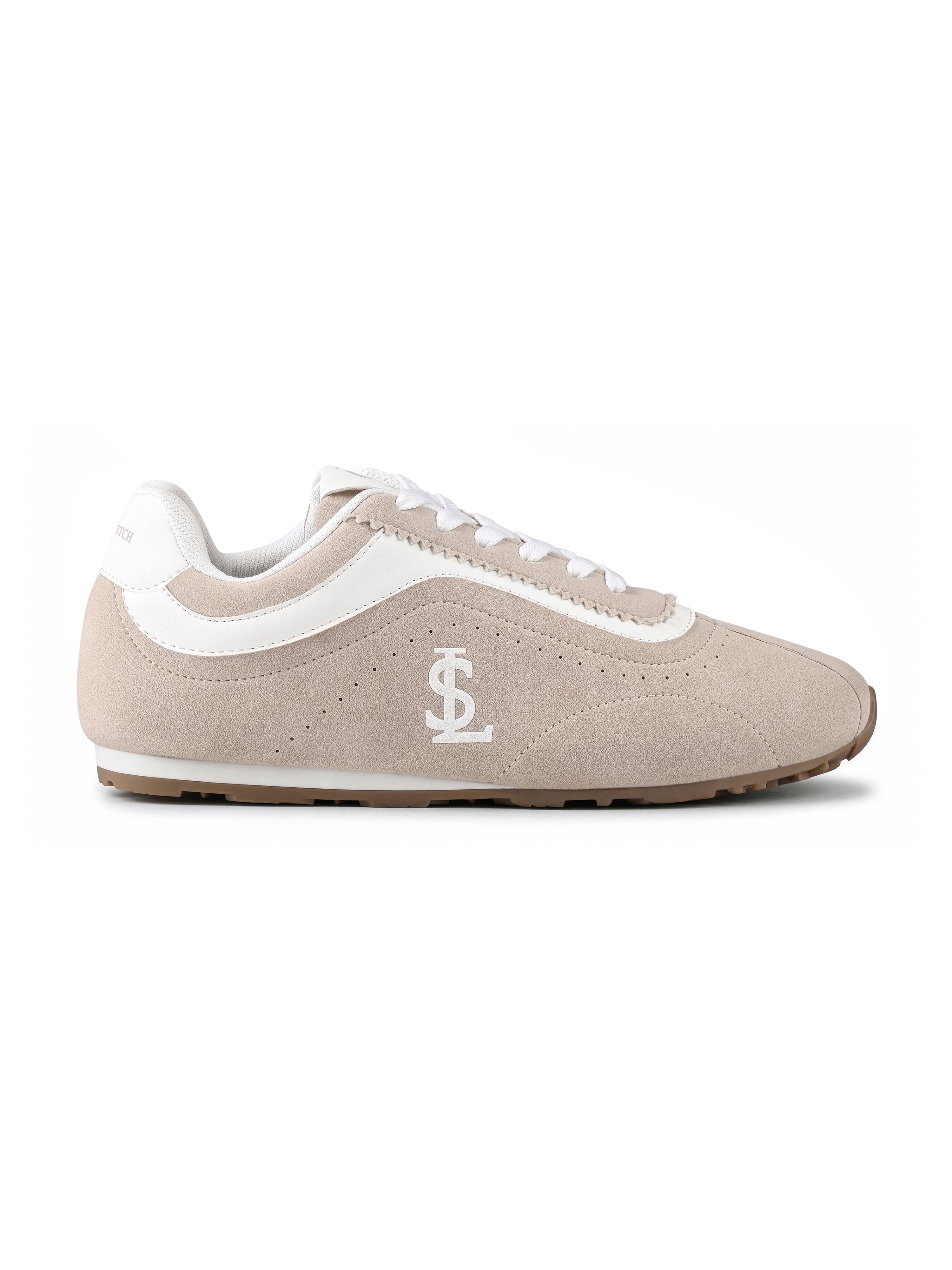 Beige Lightweight Lace-Up Sneakers