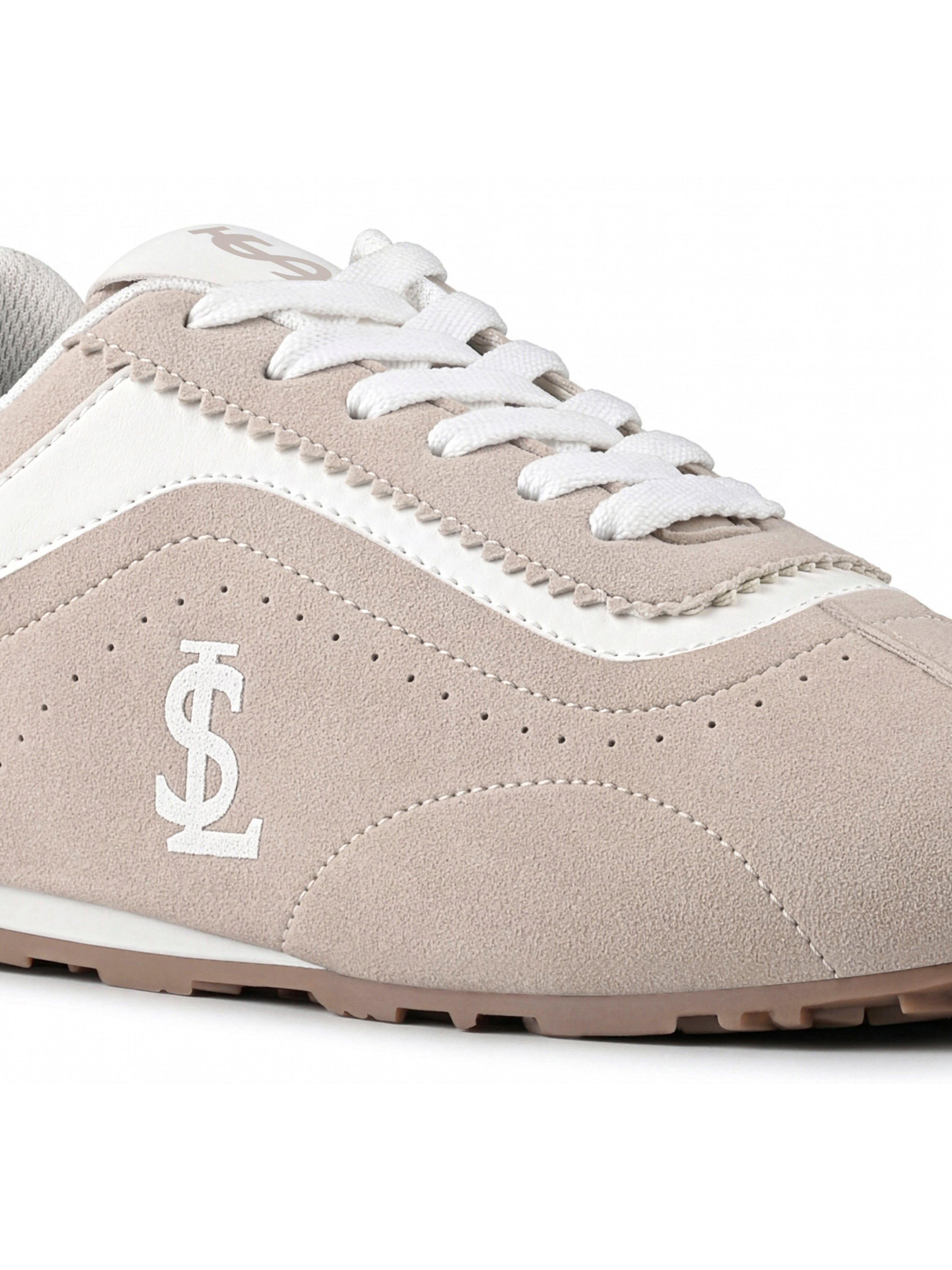 Beige Lightweight Lace-Up Sneakers