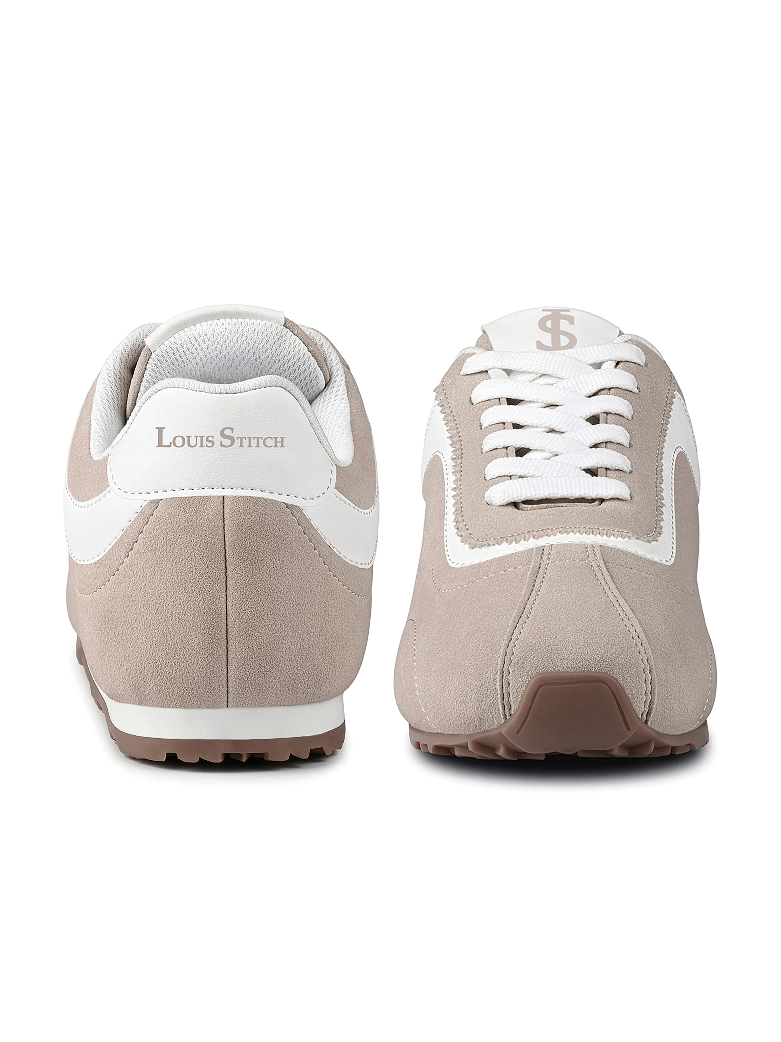 Beige Lightweight Lace-Up Sneakers