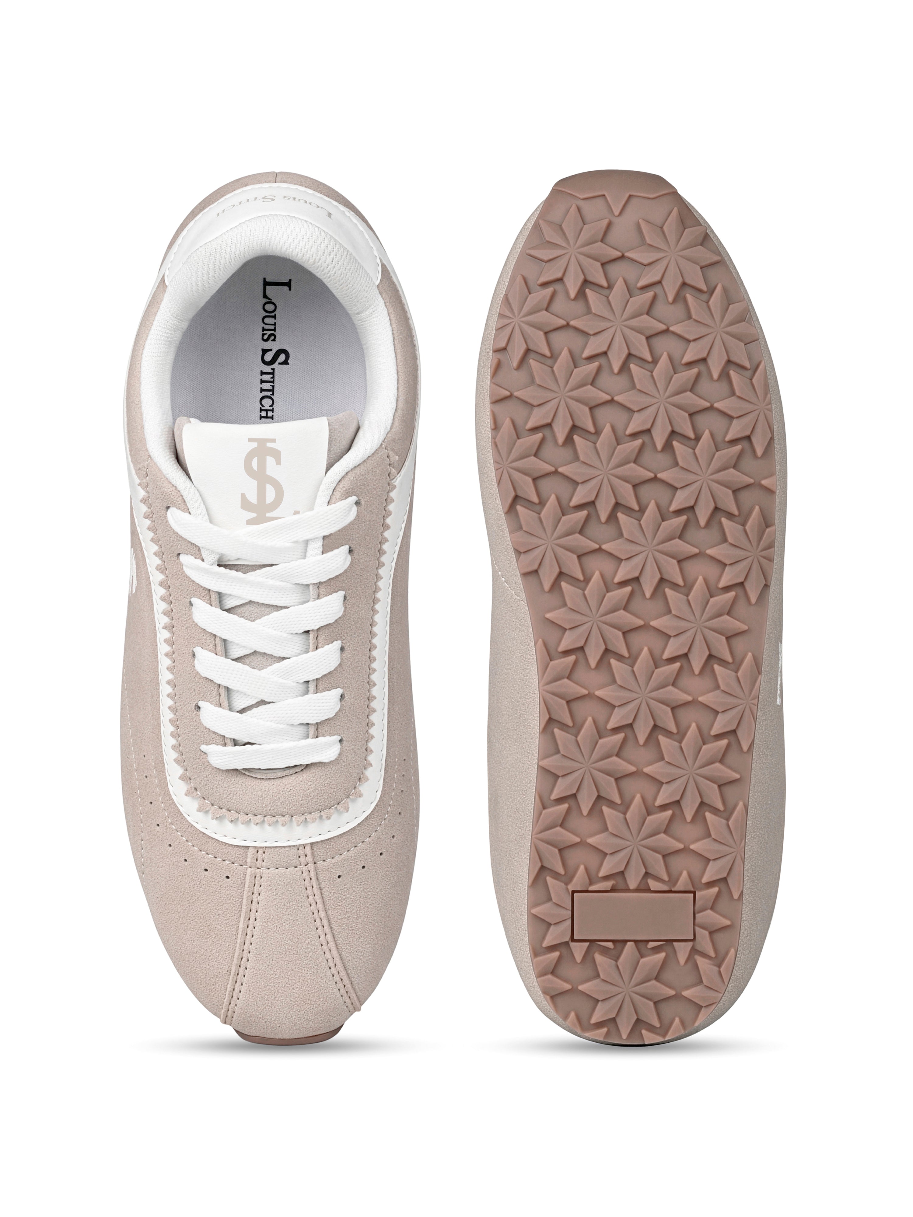 Beige Lightweight Lace-Up Sneakers