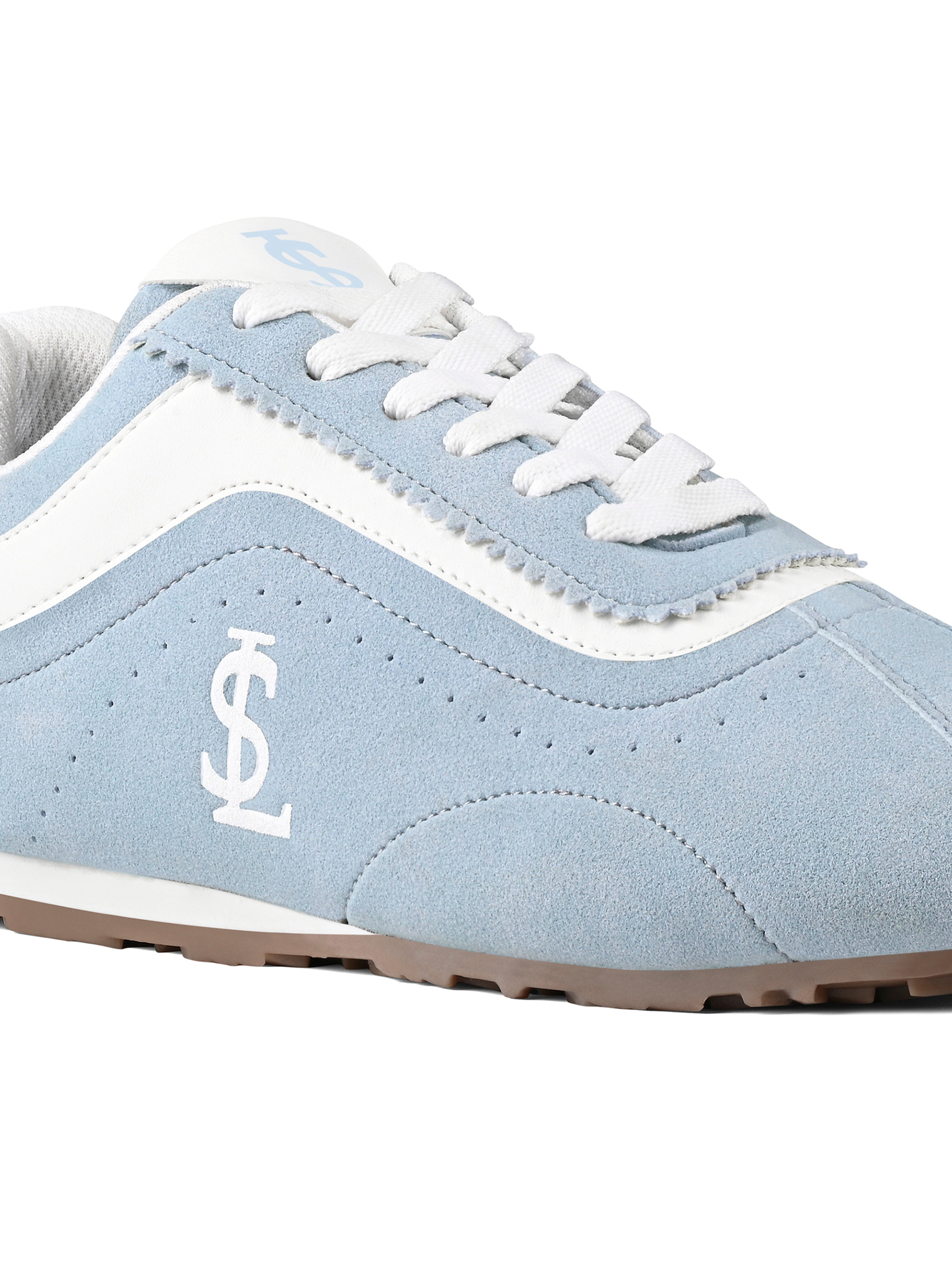Ice Blue Lightweight Lace-Up Sneakers