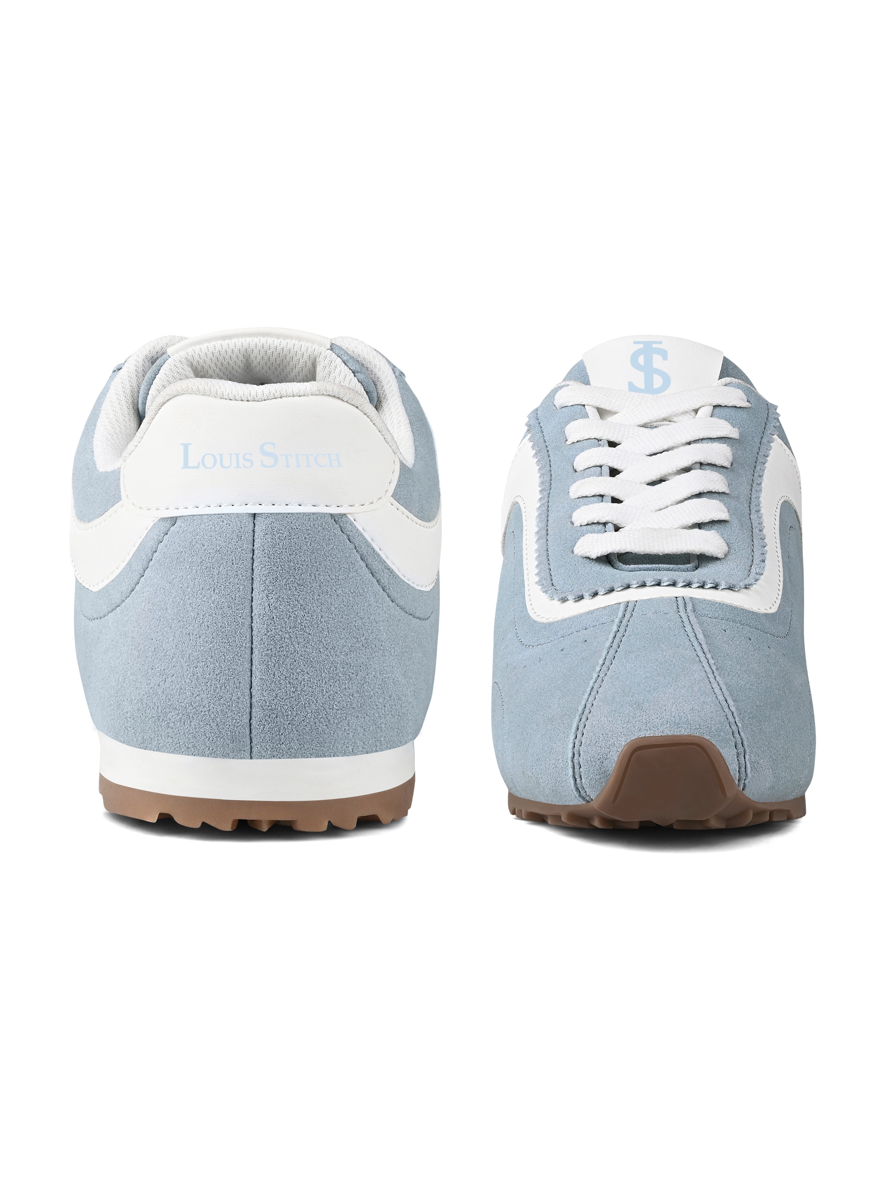 Ice Blue Lightweight Lace-Up Sneakers