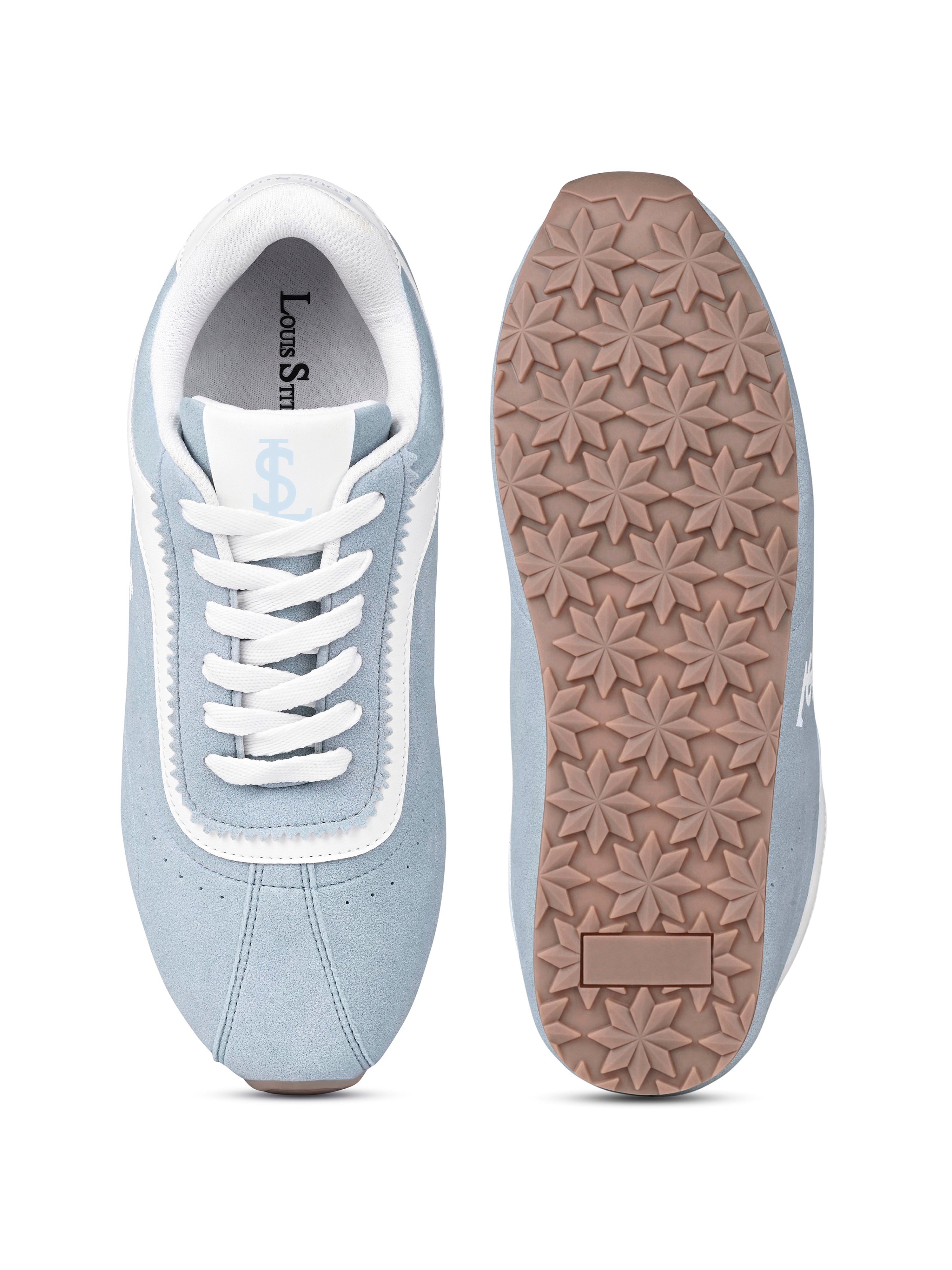 Ice Blue Lightweight Lace-Up Sneakers