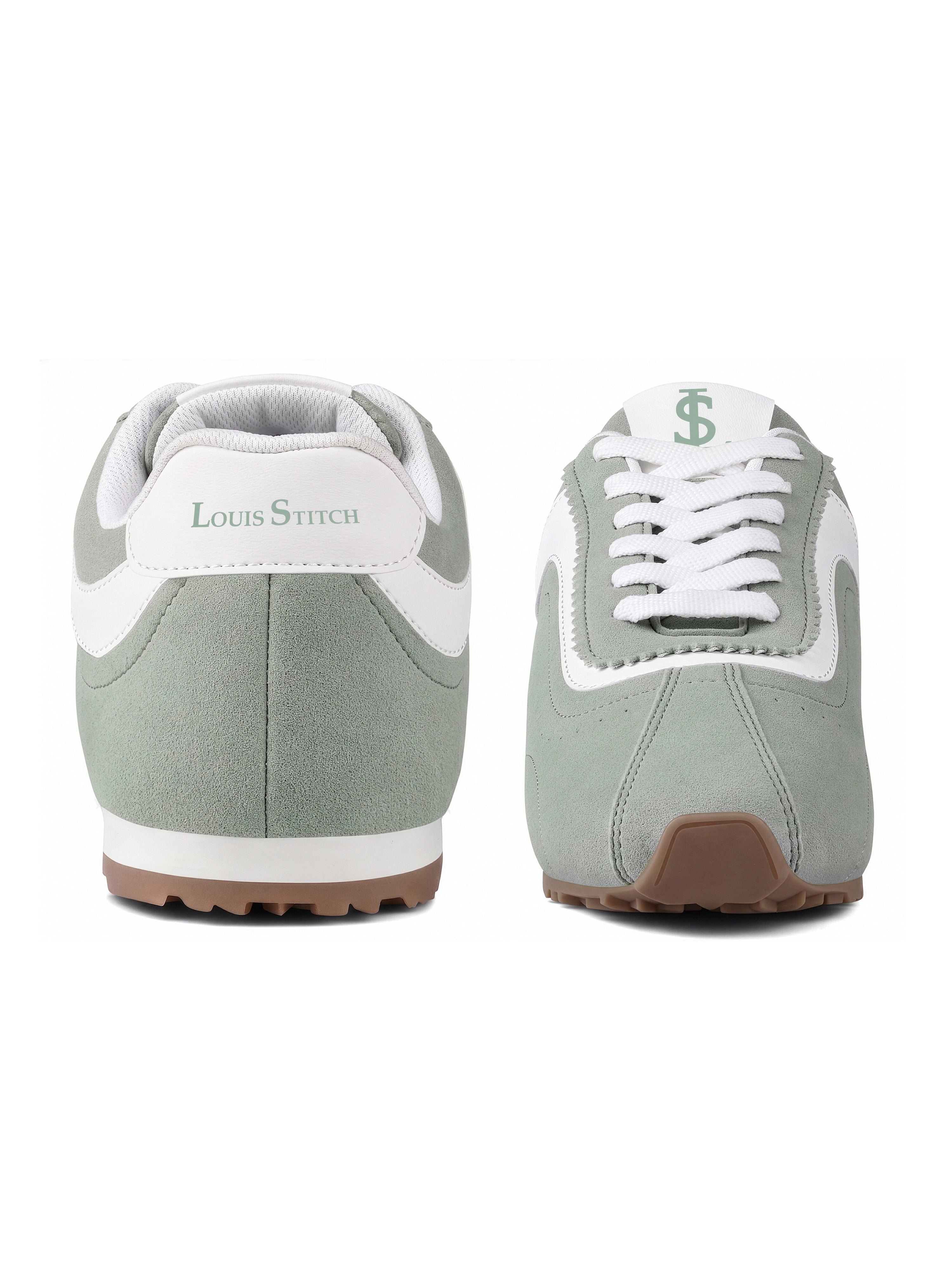 Mint Green Lightweight Lace-Up Sneakers