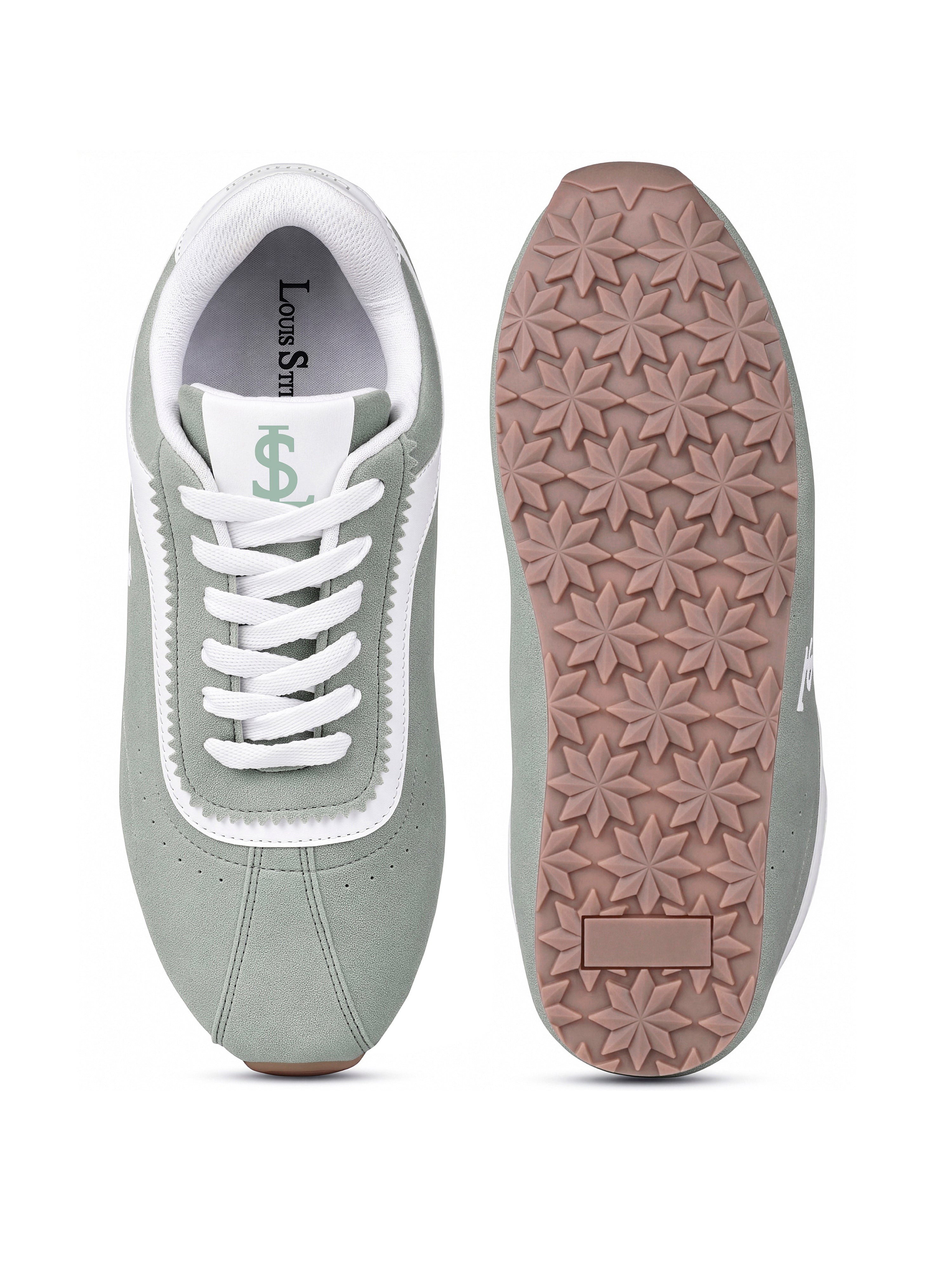 Mint Green Lightweight Lace-Up Sneakers