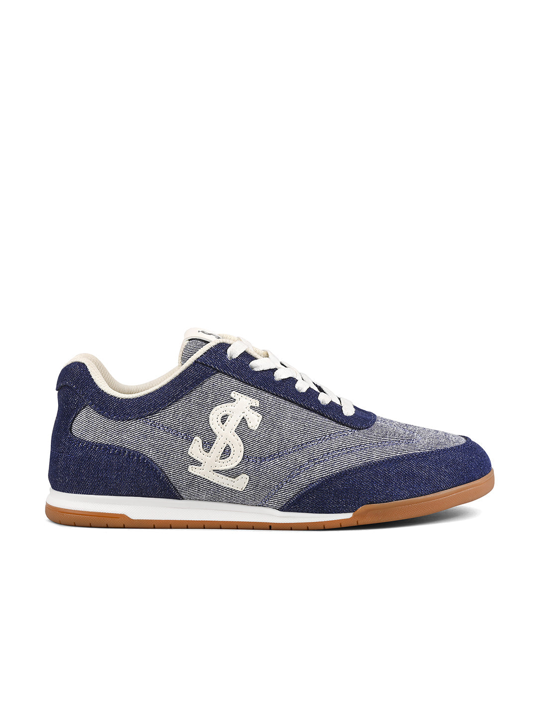 Women's Indigo Lightweight and Comfortable Casual Lace-Up Denim Sneake