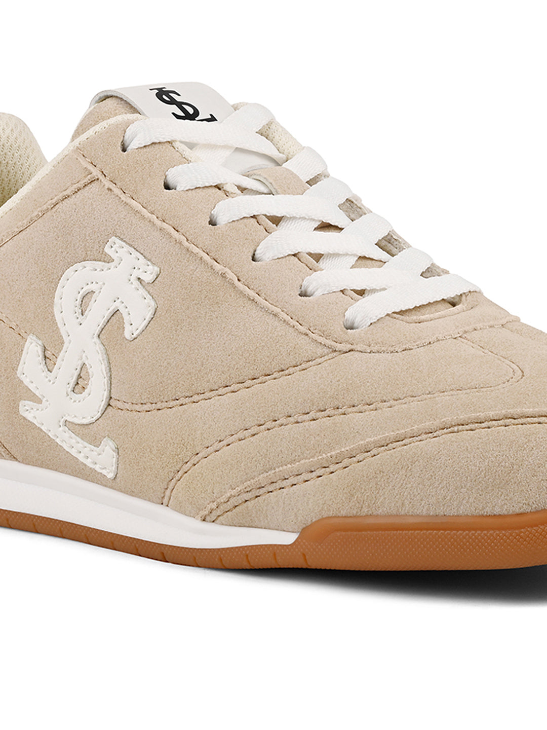 Women's Beige Lightweight and Comfortable Casual Lace-Up Sneakers