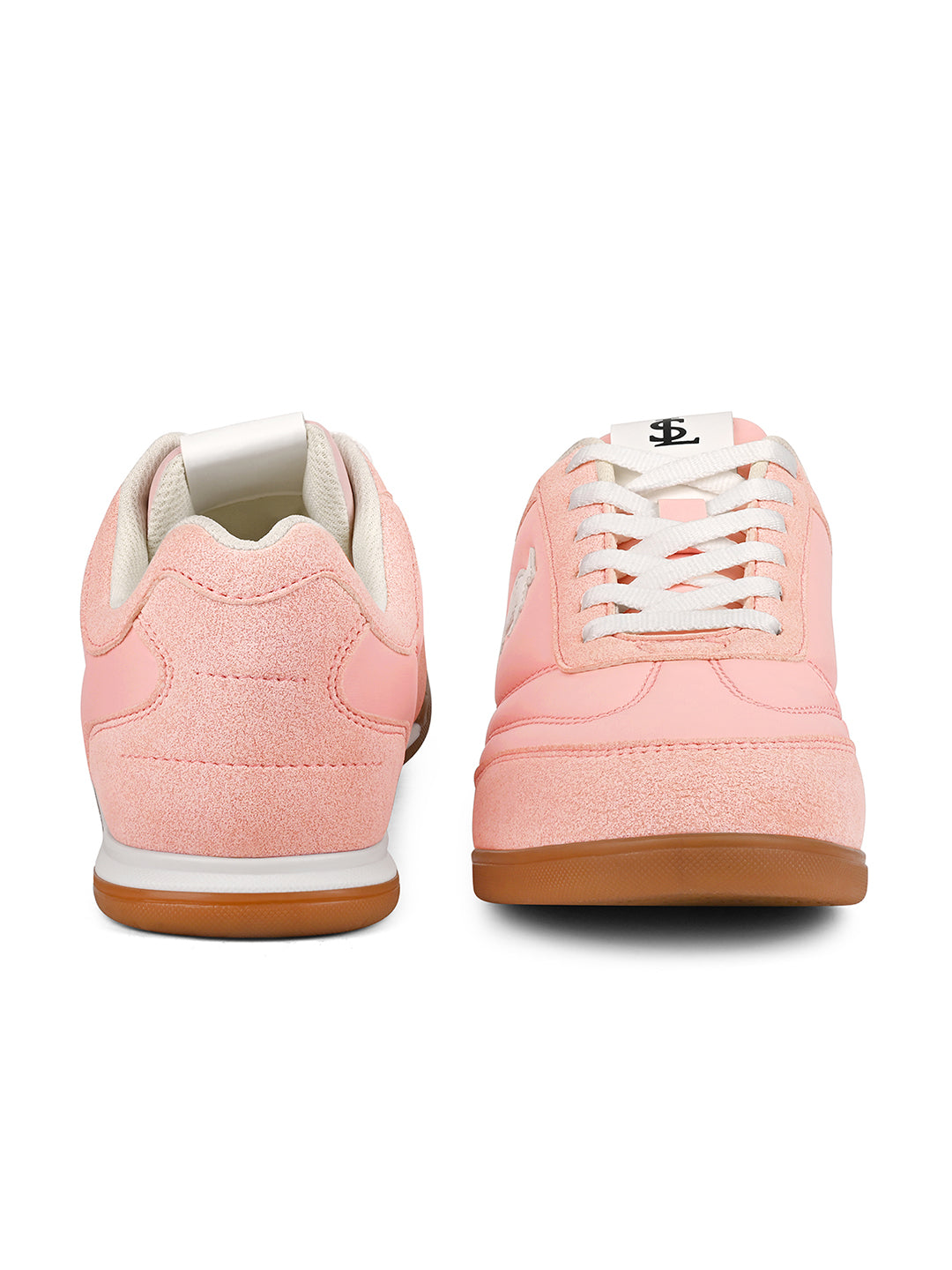 Women's Pink Lightweight and Comfortable Casual Lace-Up Sneakers