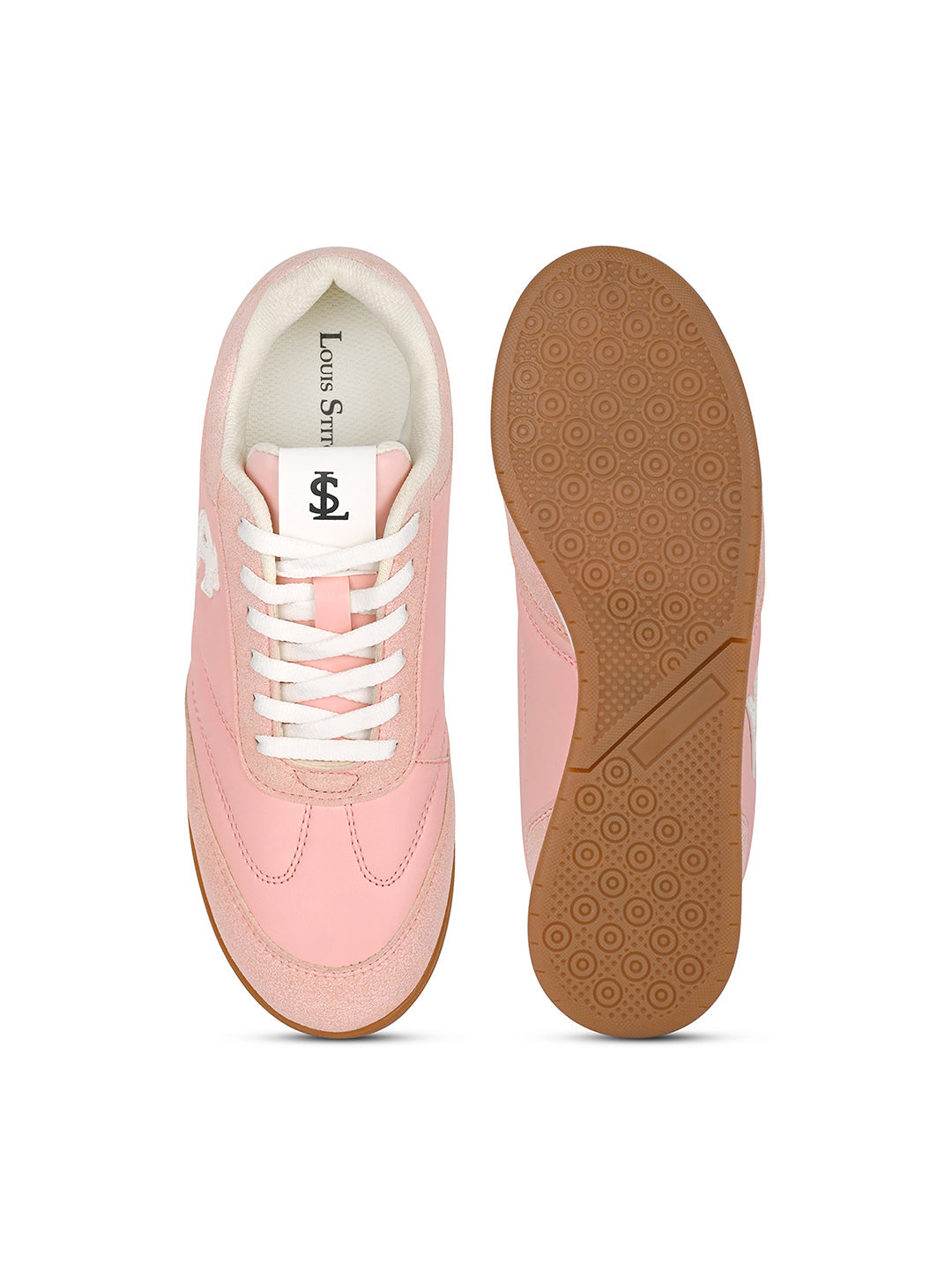 Women's Pink Lightweight and Comfortable Casual Lace-Up Sneakers