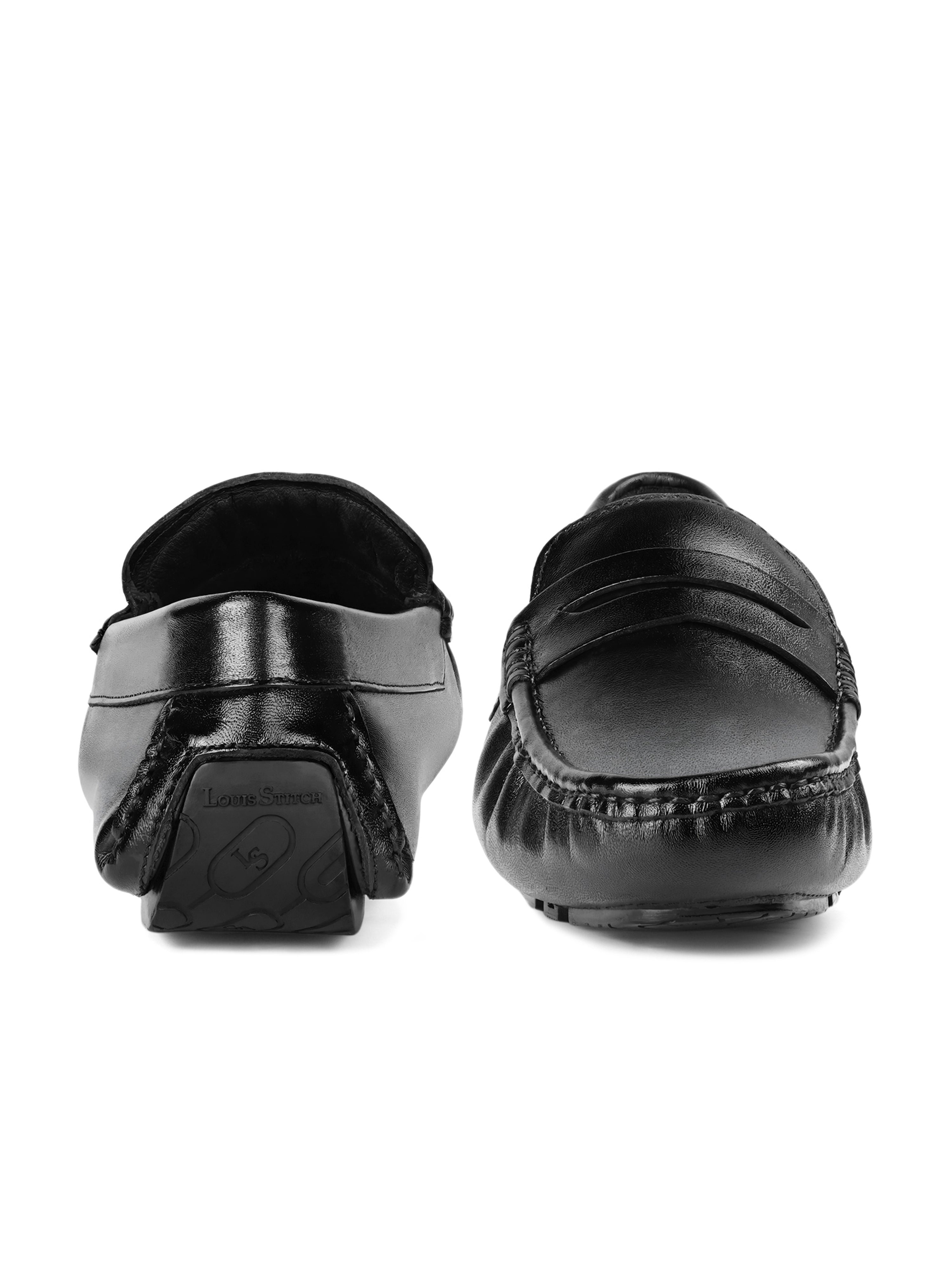 Jet Black Formal Slip-On Driving Loafers
