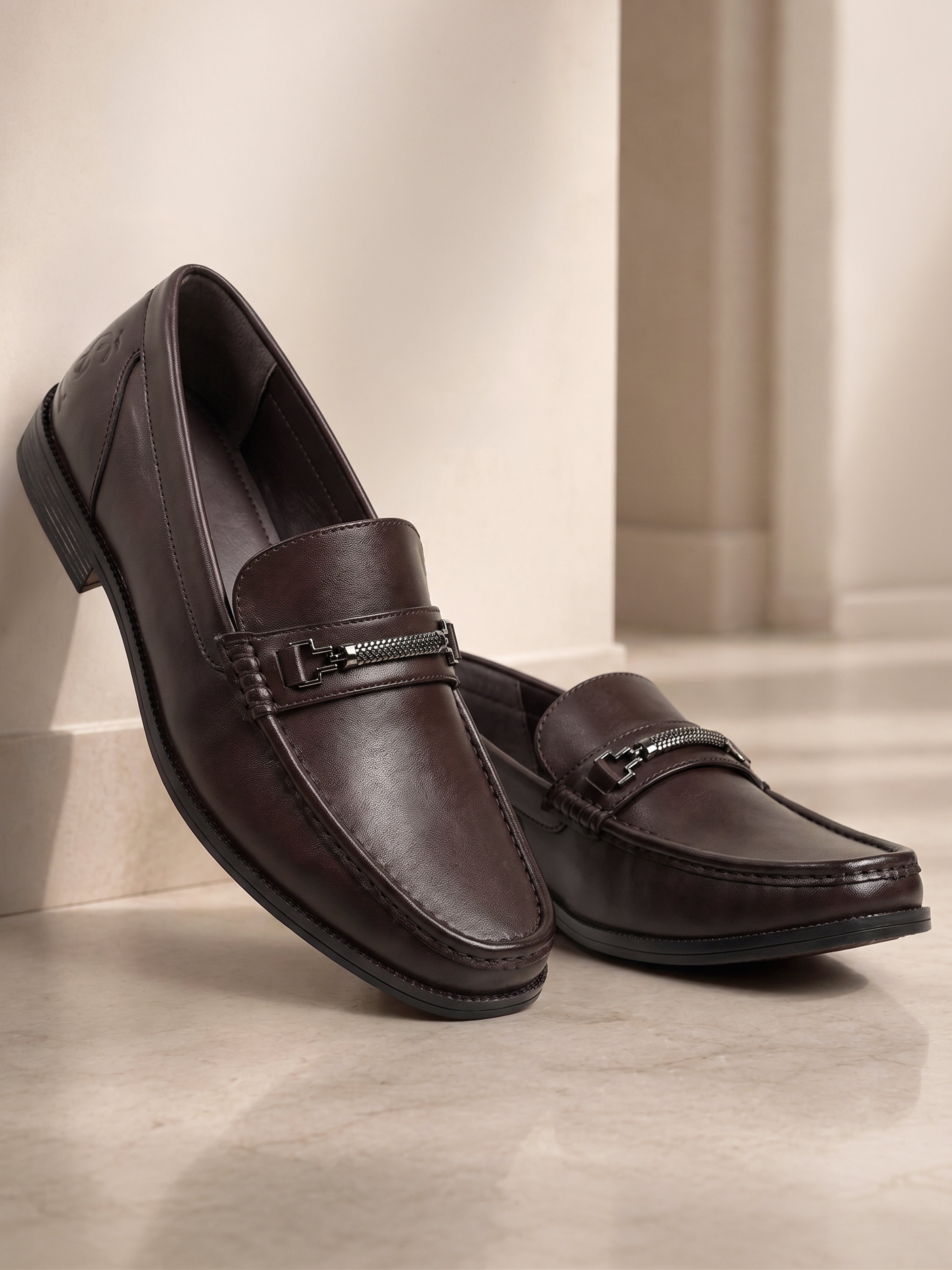 Brunette Brown Formal Slip-On Driving Loafers