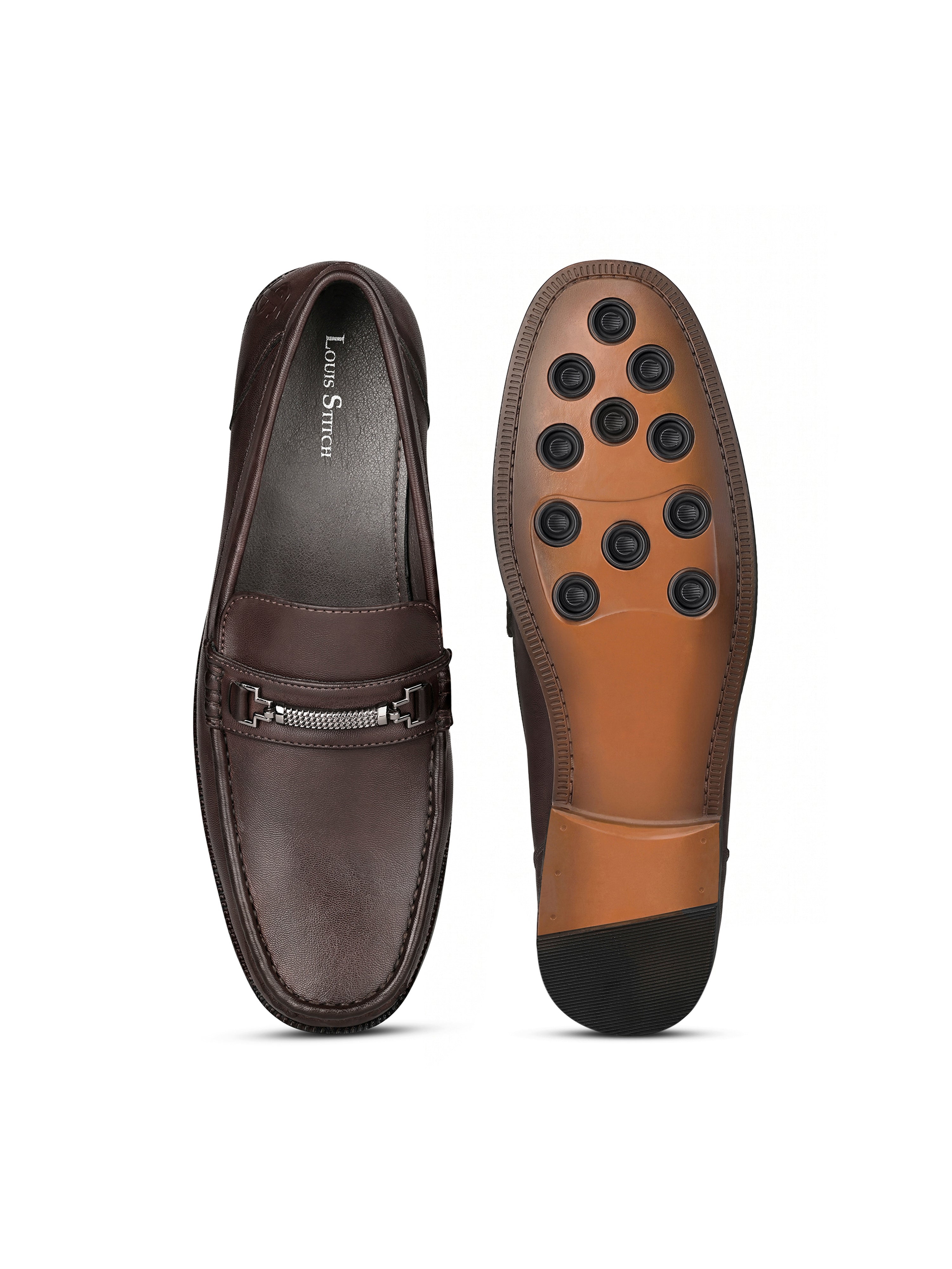 Brunette Brown Formal Slip-On Driving Loafers