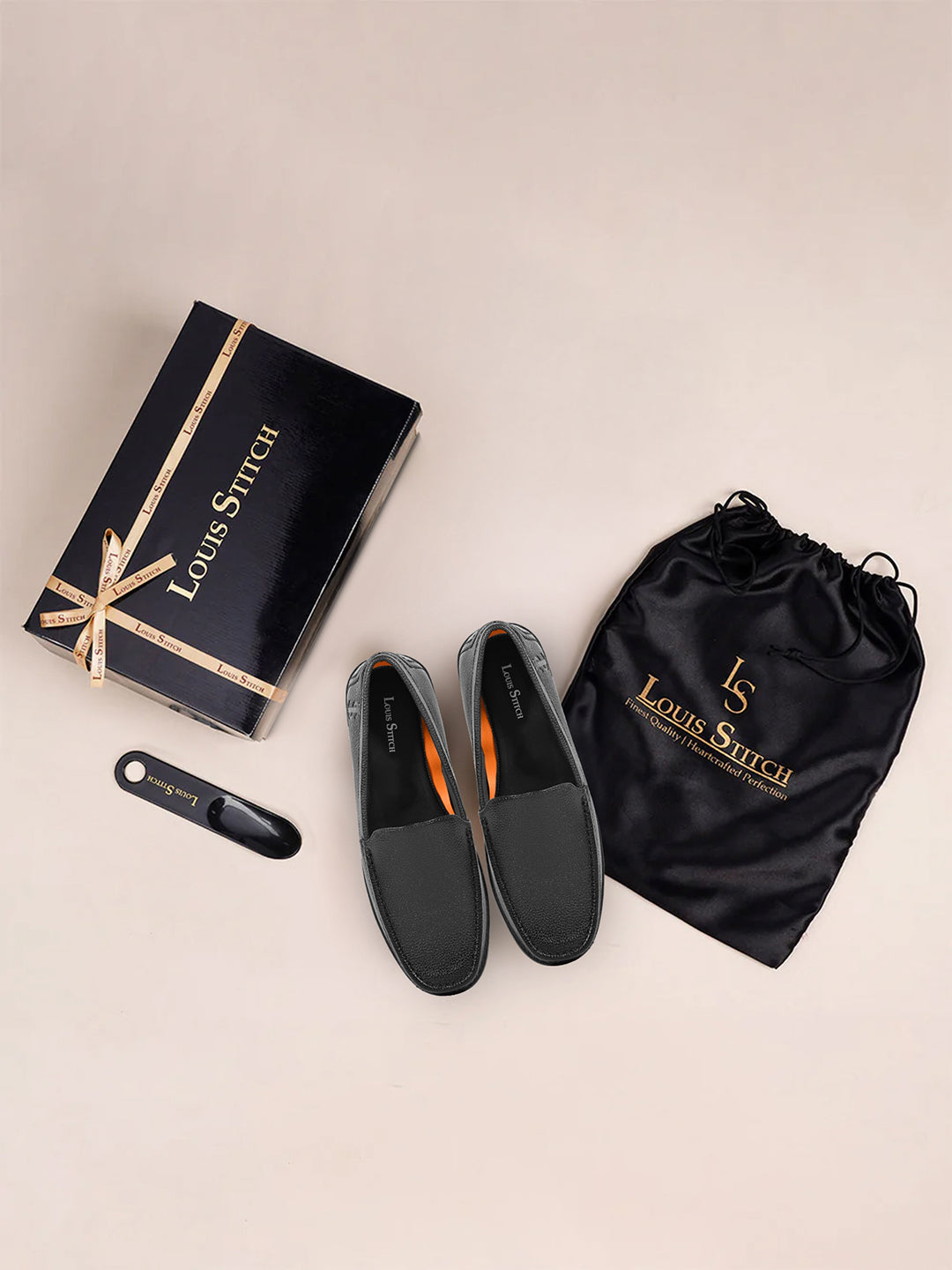 Raven Black Ultra Lightweight Slip-On Formal Loafers