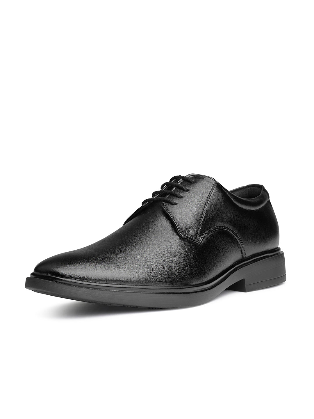 Raven Black Leather Lace-Up Lightweight Formal Derbys