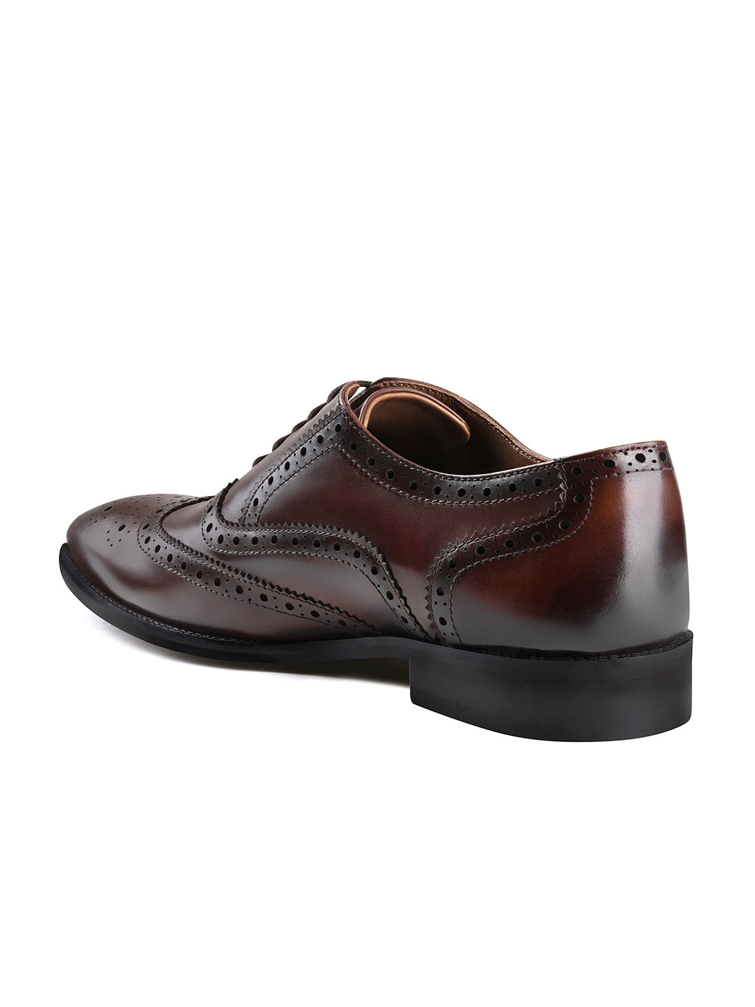 Brunette Brown Italian Crust Leather Formal Brogue