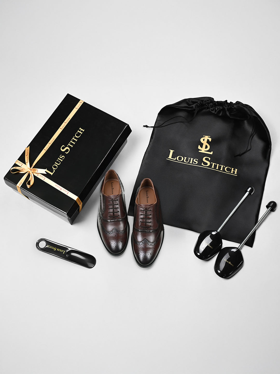 Brunette Brown Italian Crust Leather Formal Brogue