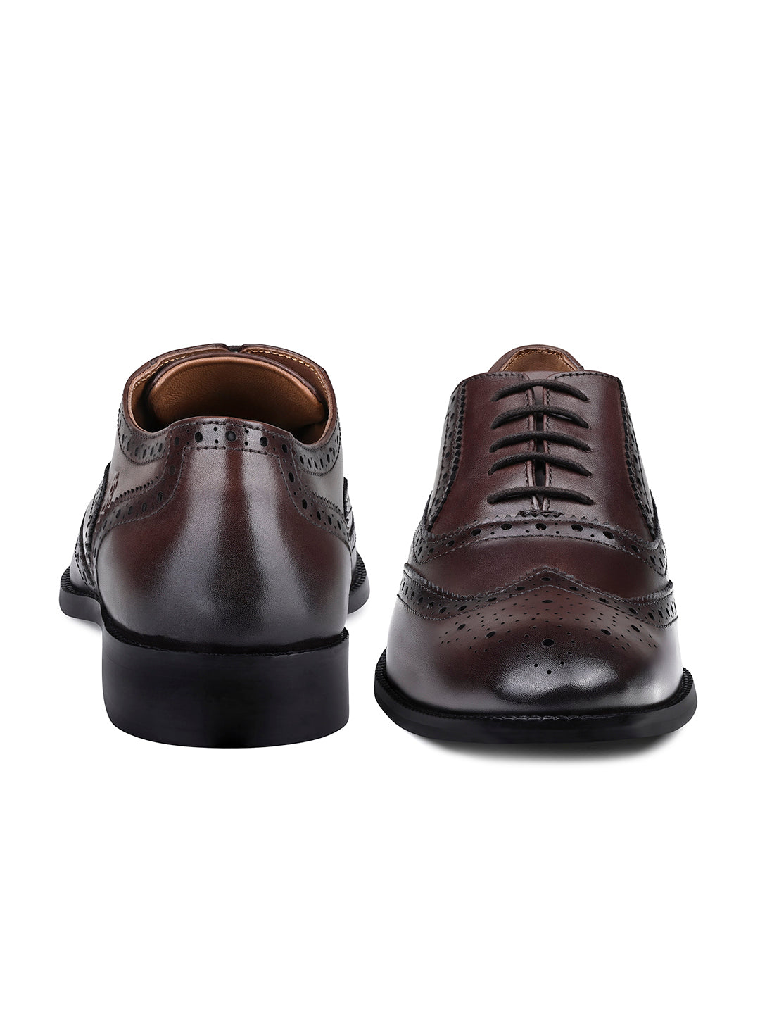 Brunette Brown Italian Crust Leather Formal Brogue