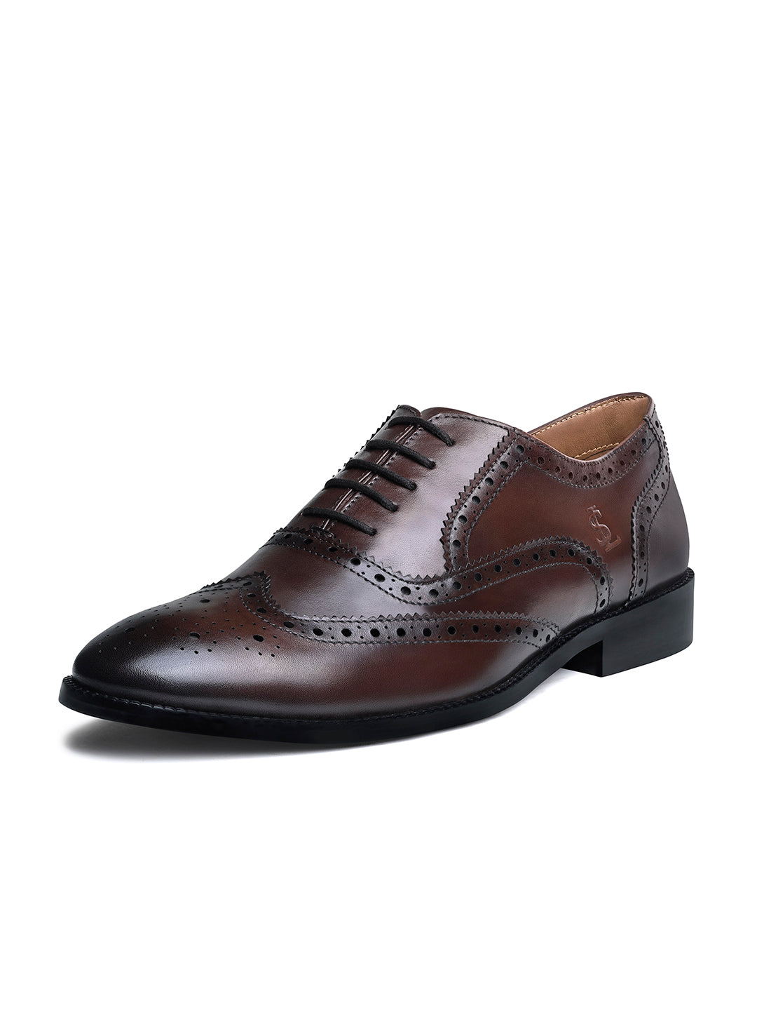 Brunette Brown Italian Crust Leather Formal Brogue