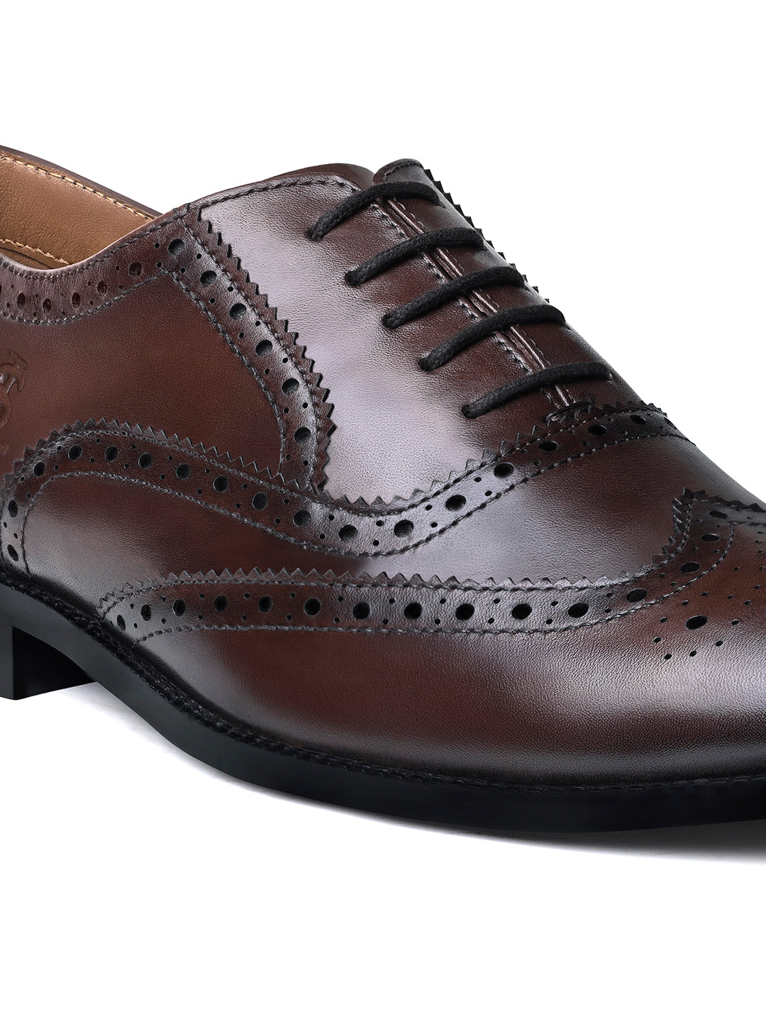 Brunette Brown Italian Crust Leather Formal Brogue