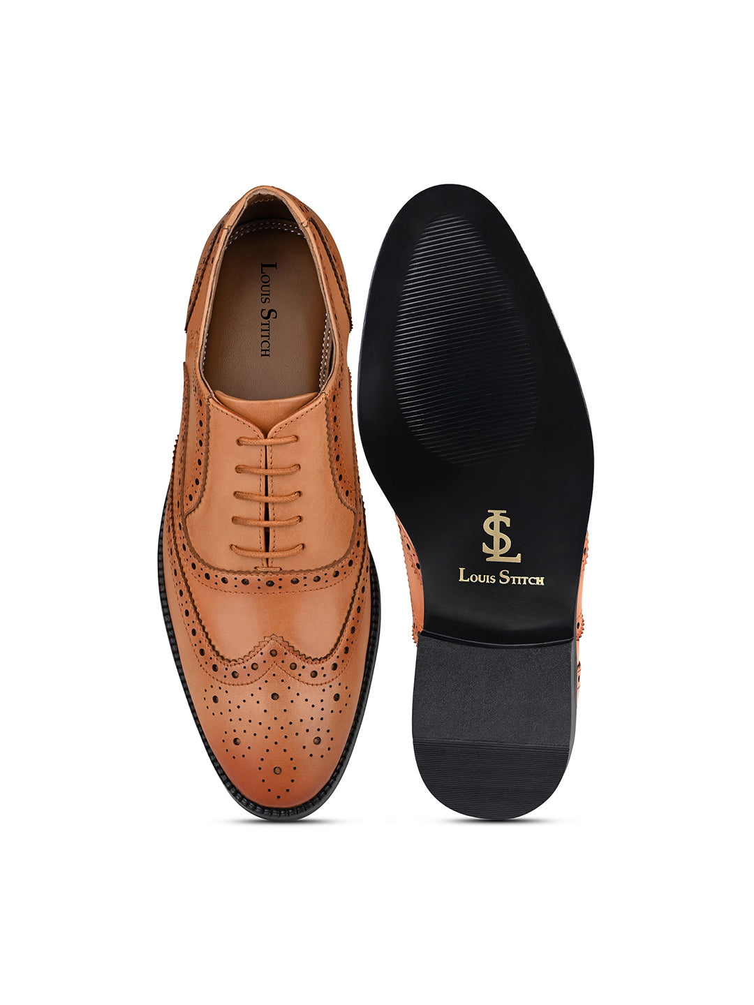 Russet Tan Italian Crust Leather Formal Brogue