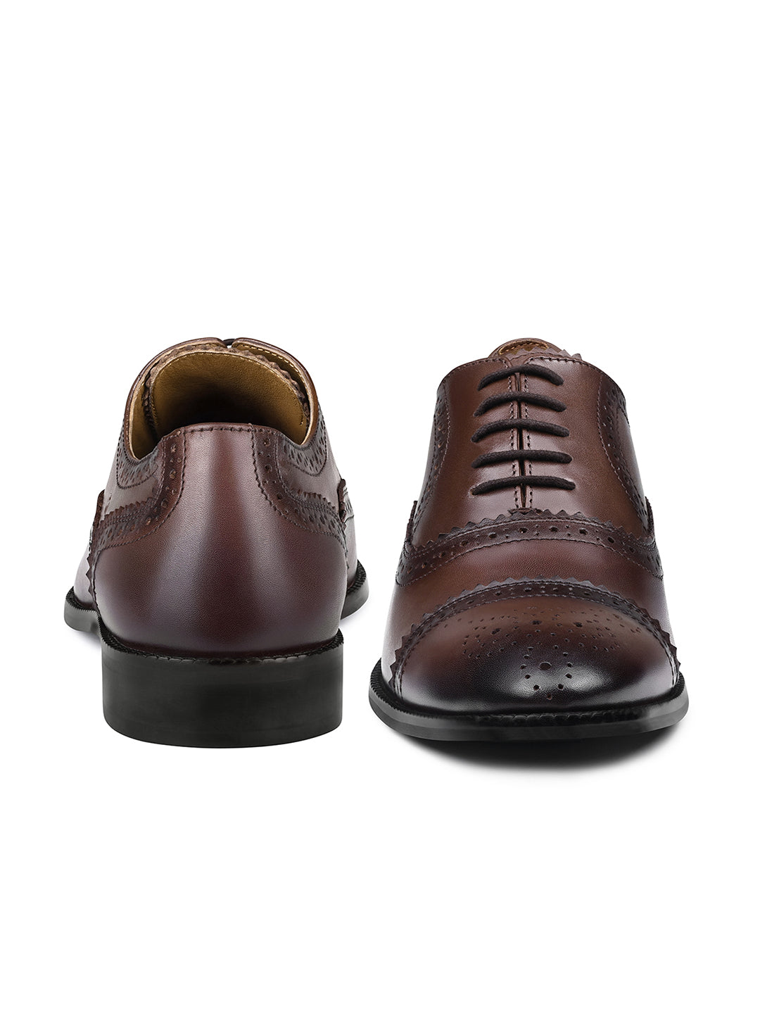 Brunette Brown Italian Crust Leather Formal Oxford