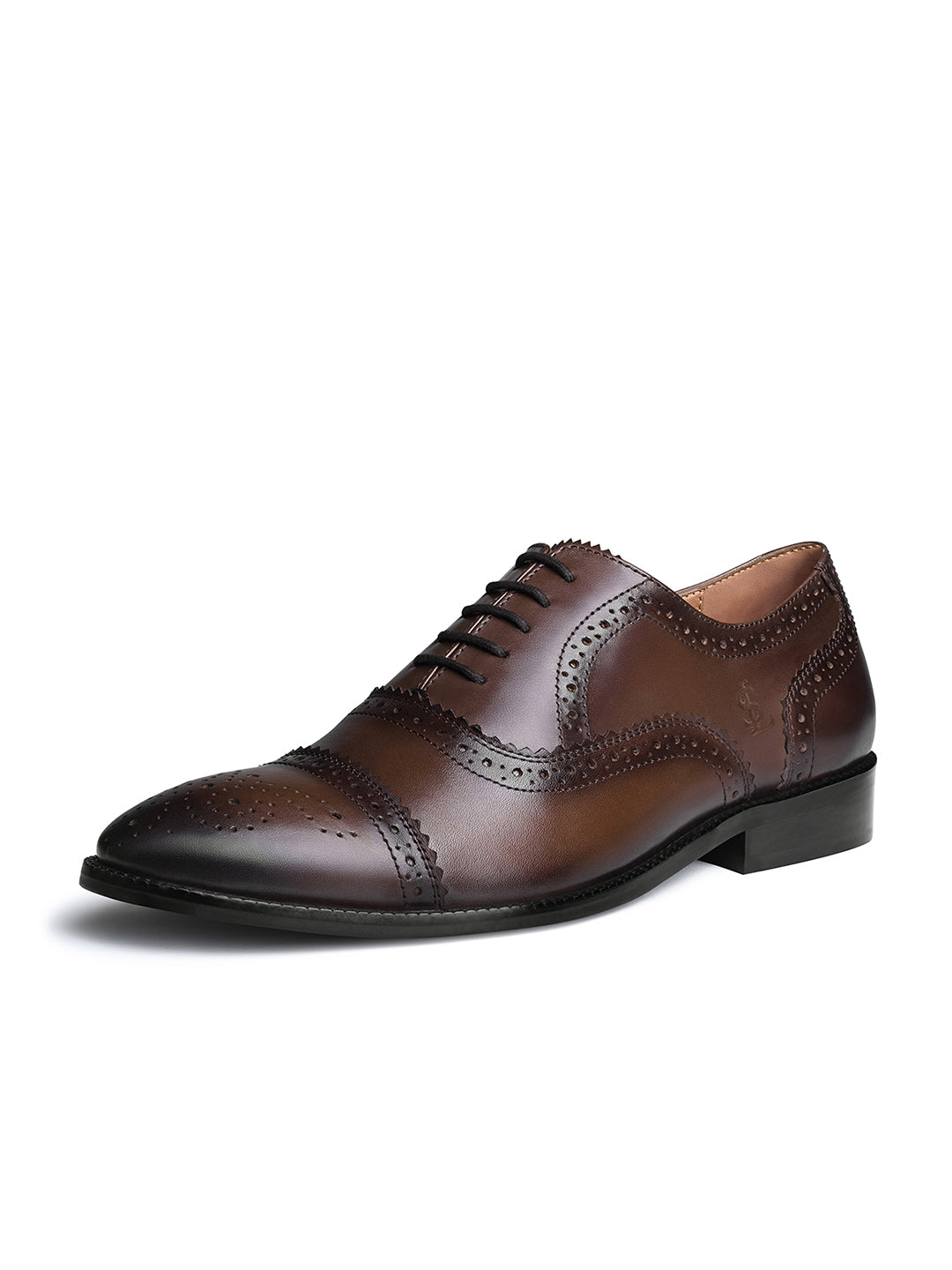 Brunette Brown Italian Crust Leather Formal Oxford