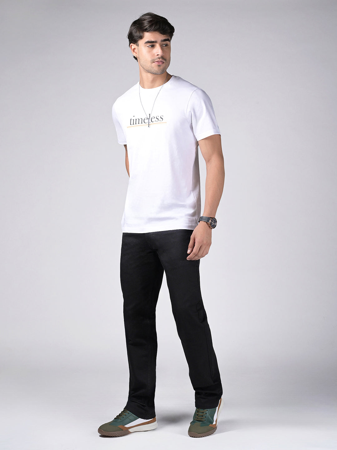 Men's Black Mid Rise No Fade  Regular Fit Jeans