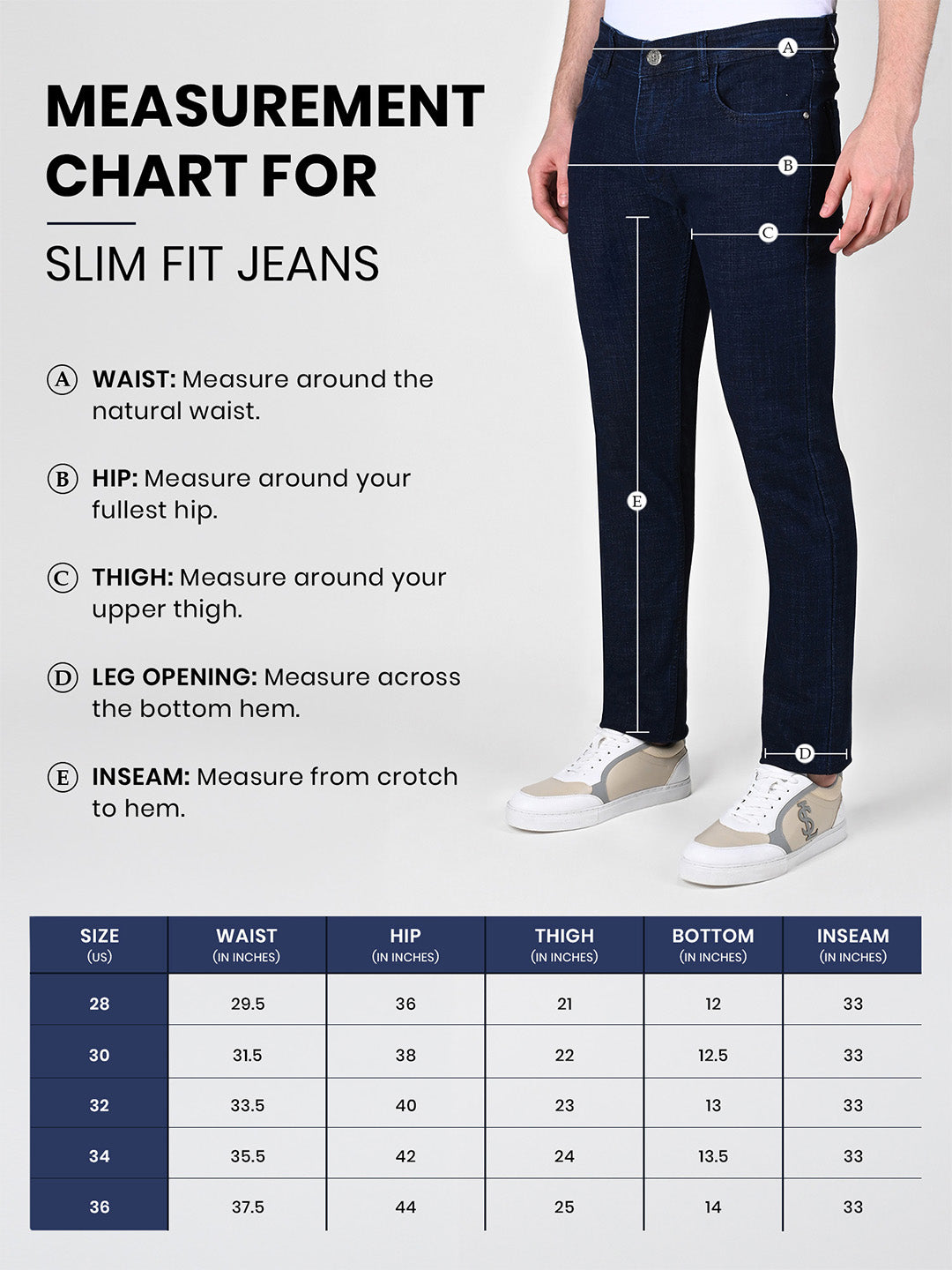 Men's Signature Raw Navy Slim Fit Mid Rise Jeans