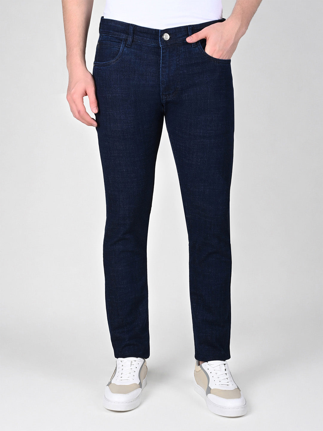 Men's Signature Raw Navy Slim Fit Mid Rise Jeans