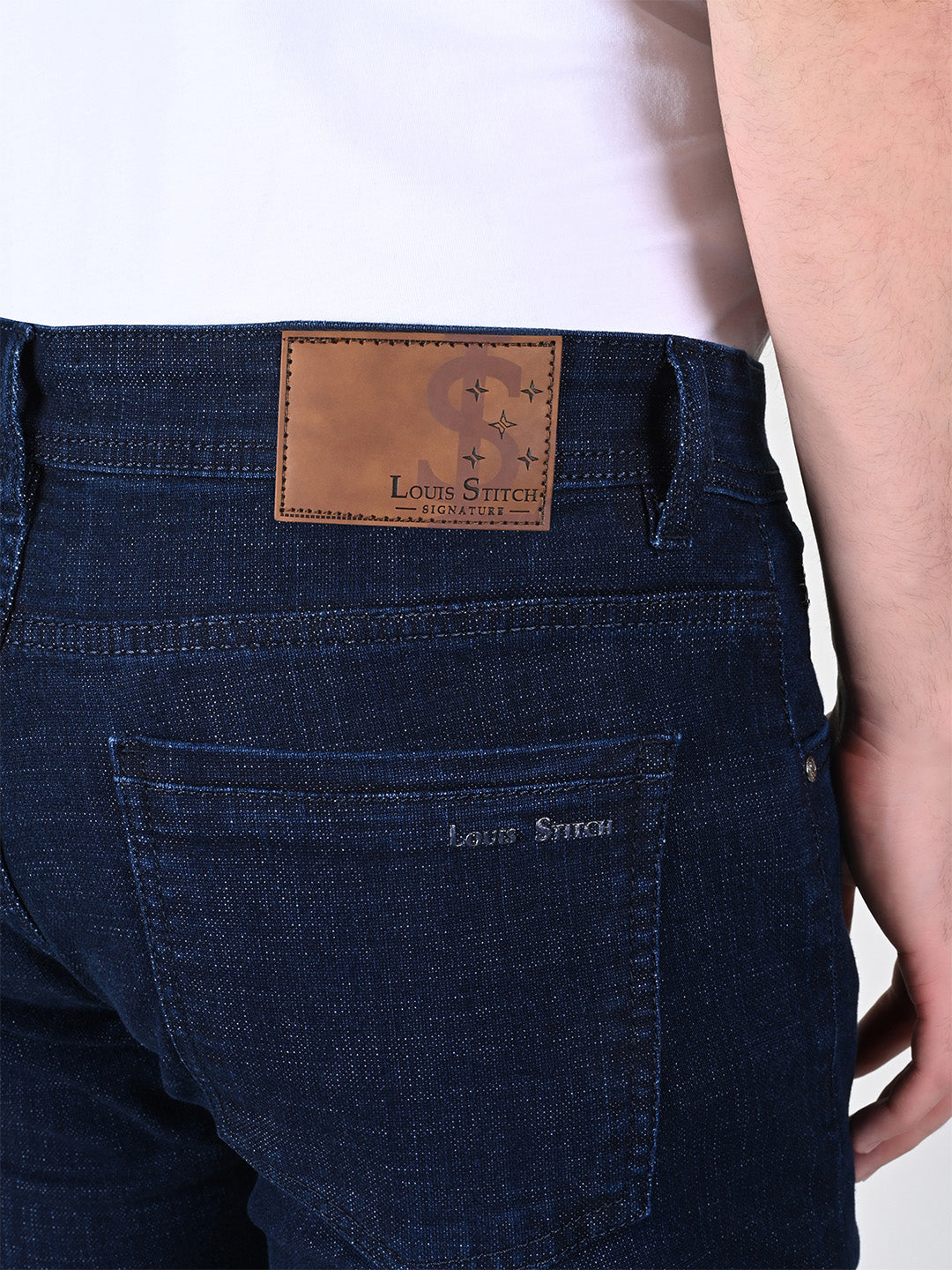 Men's Signature Raw Navy Slim Fit Mid Rise Jeans