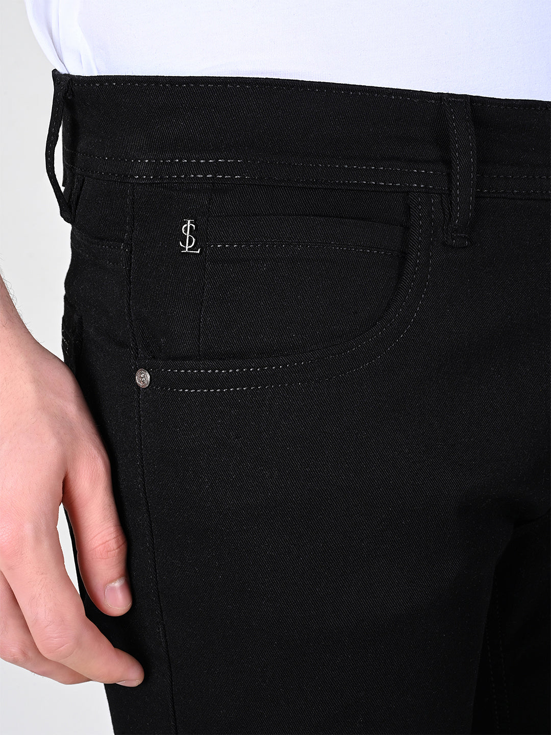 Signature Men's Black Slim Fit Mid Rise Jeans