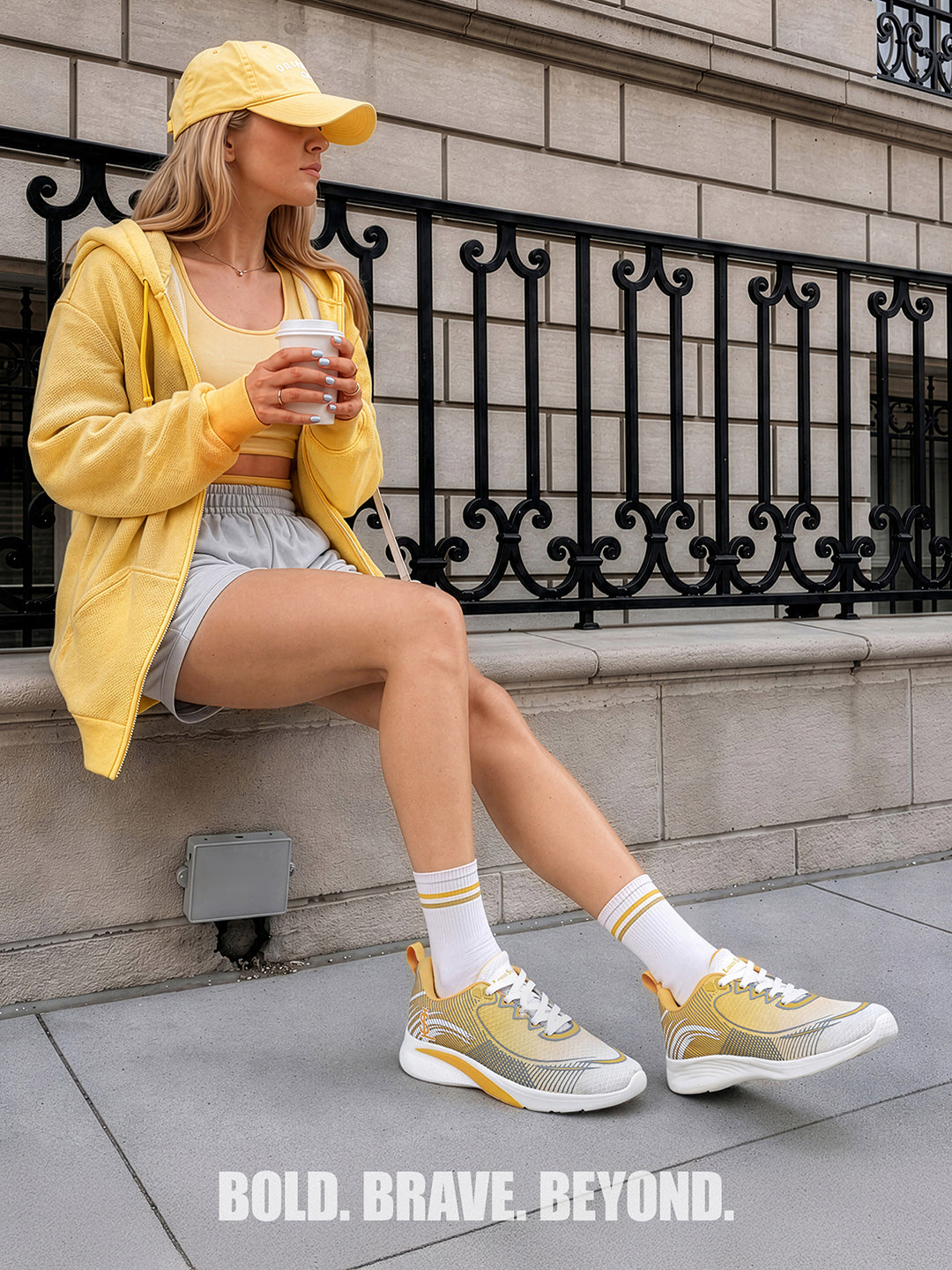 Zest Yellow Lightweight Athleisure Sport Shoes
