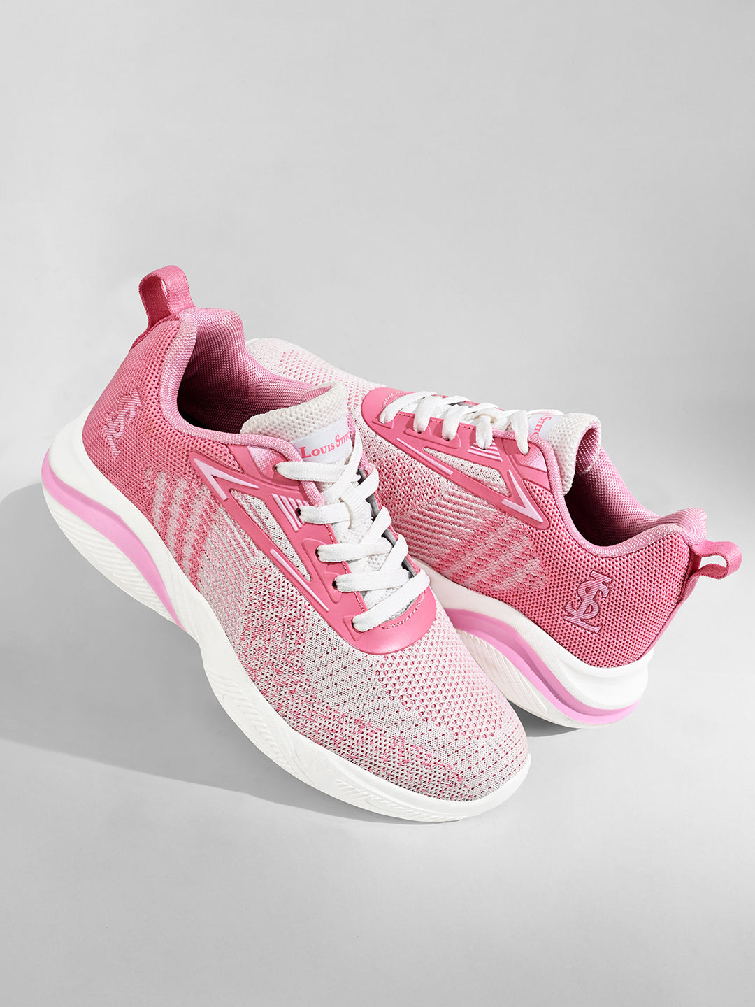 Women's Blush Pink Lightweight Athleisure Flyknit Sport Shoes
