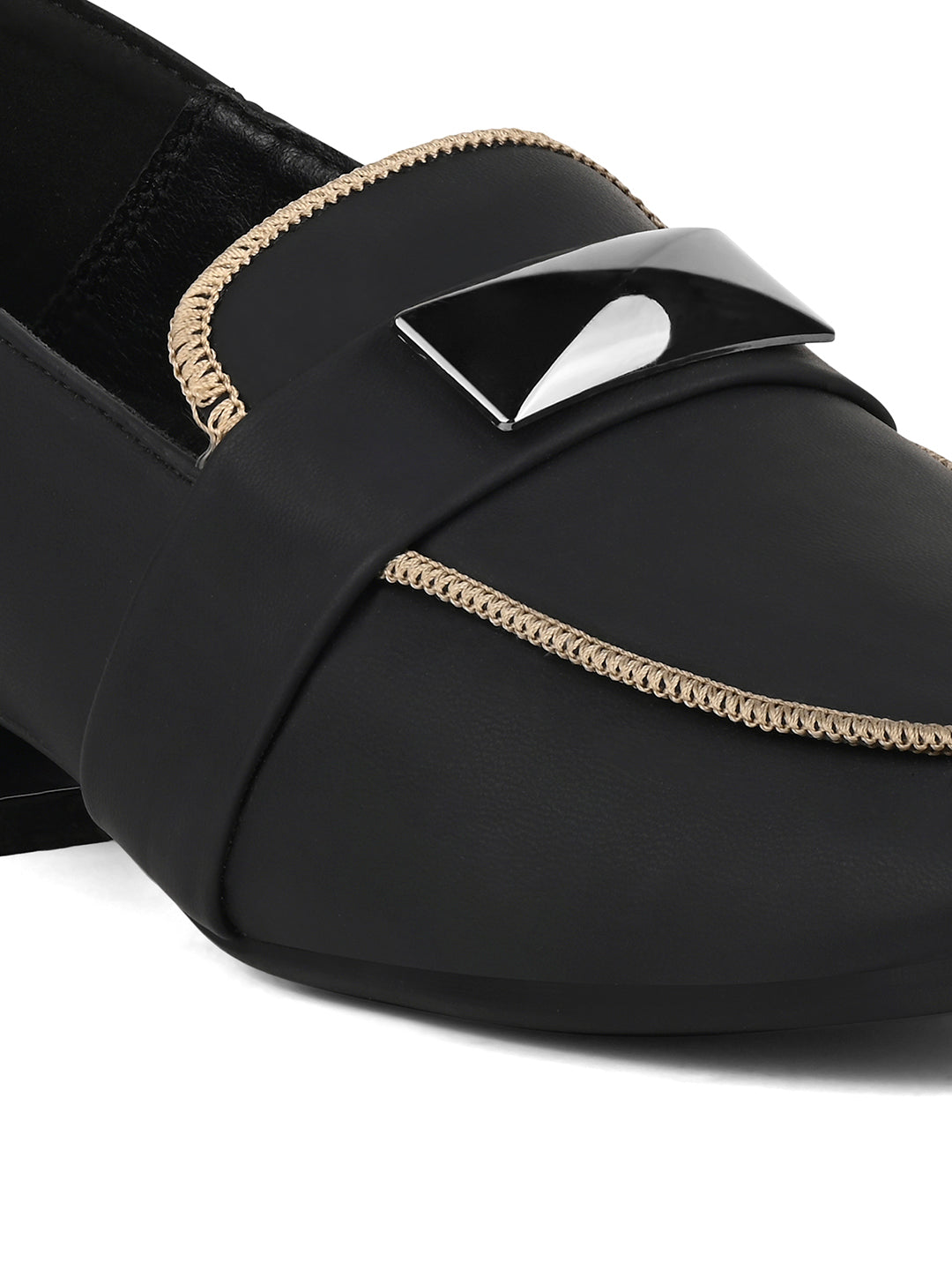 Women’s Black Elegant Wedge Heel Slip-On Moccasins