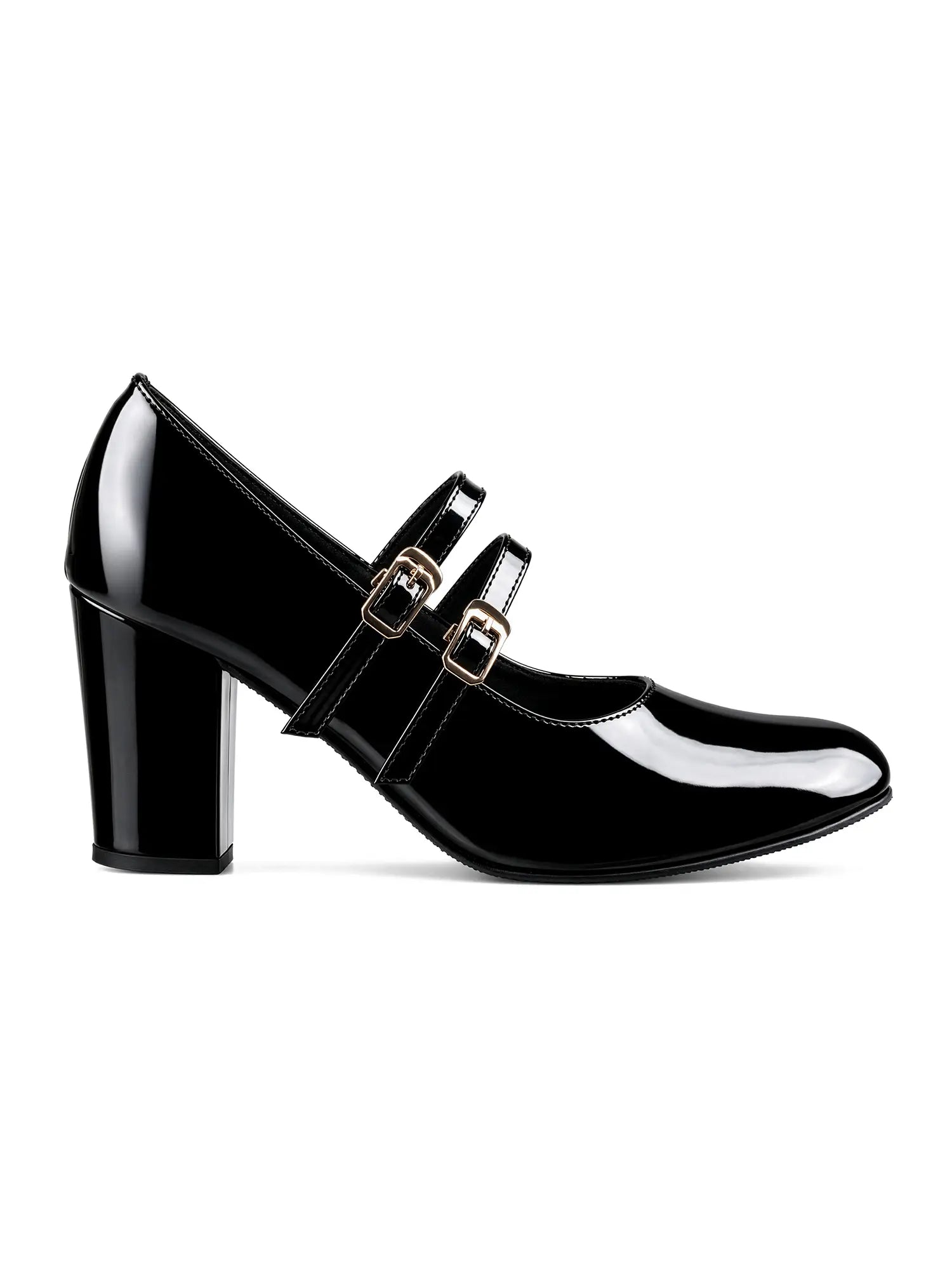 Women's Black Luxury Comfort Block Heel Sandals
