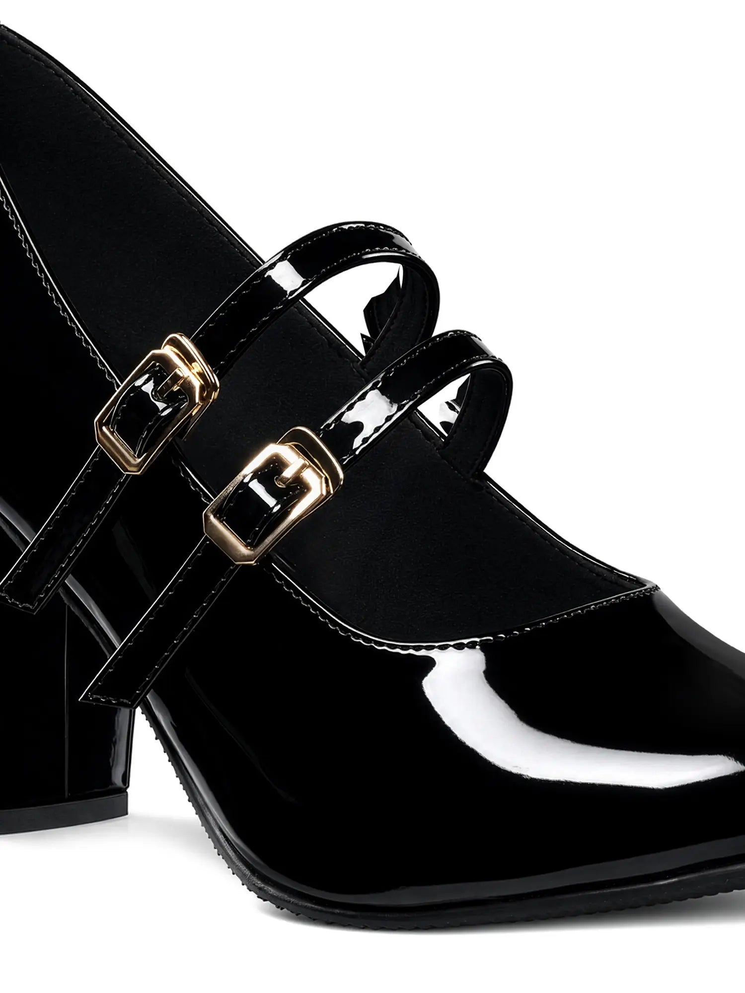 Women's Black Luxury Comfort Block Heel Sandals