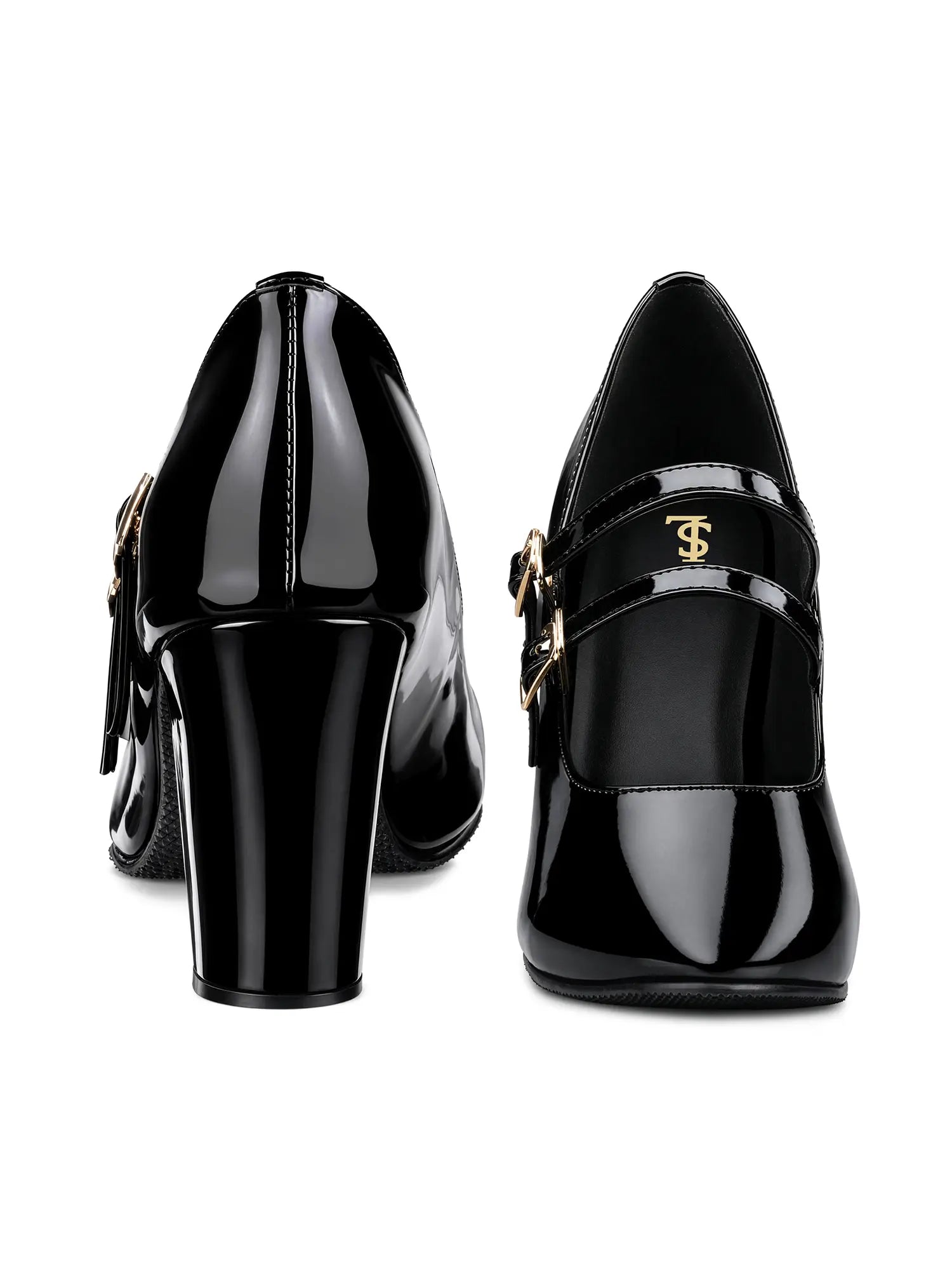 Women's Black Luxury Comfort Block Heel Sandals